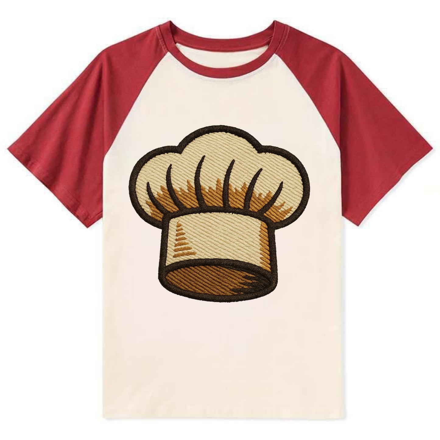 Chef Hat - Contrast Raglan T-shirt - Red