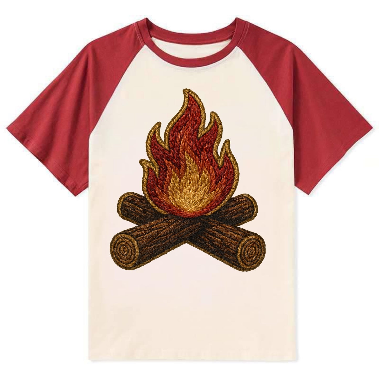 Campfire - Contrast Raglan T-shirt - Red