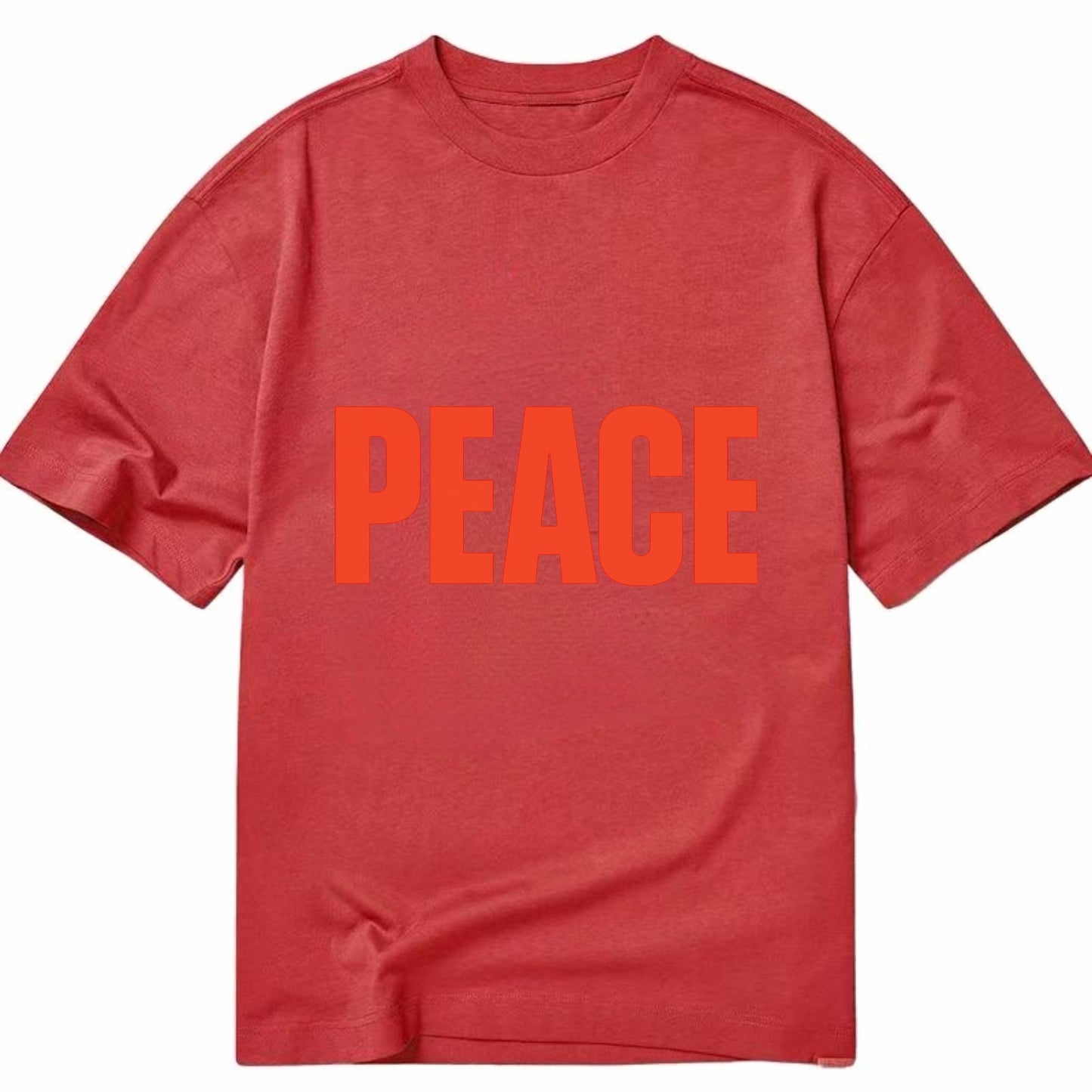 Bold typography design - "PEACE" - inner calm, tranquility, serenity - Classic T-shirt - Red