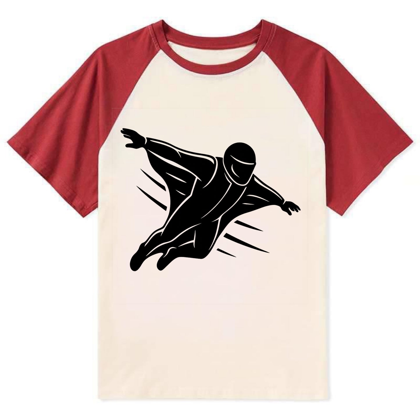 Wingsuit flyer gliding - Contrast Raglan T-shirt - Red