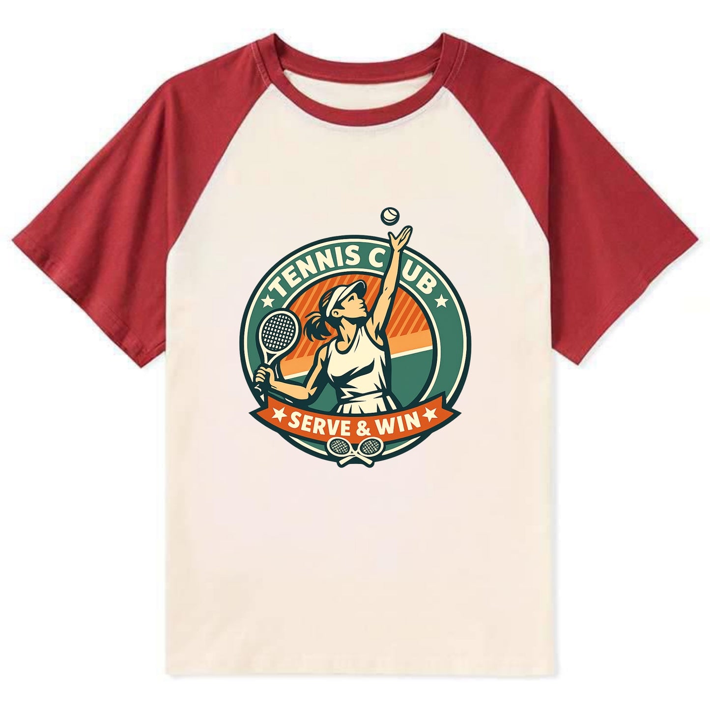 Ace in Motion - Contrast Raglan T-shirt - Red