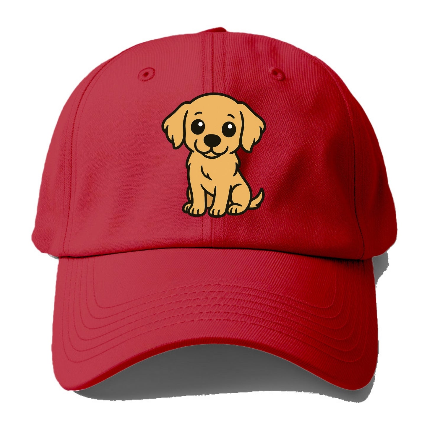 Golden Retriever - Head tilt curious pose - Baseball Cap - Red