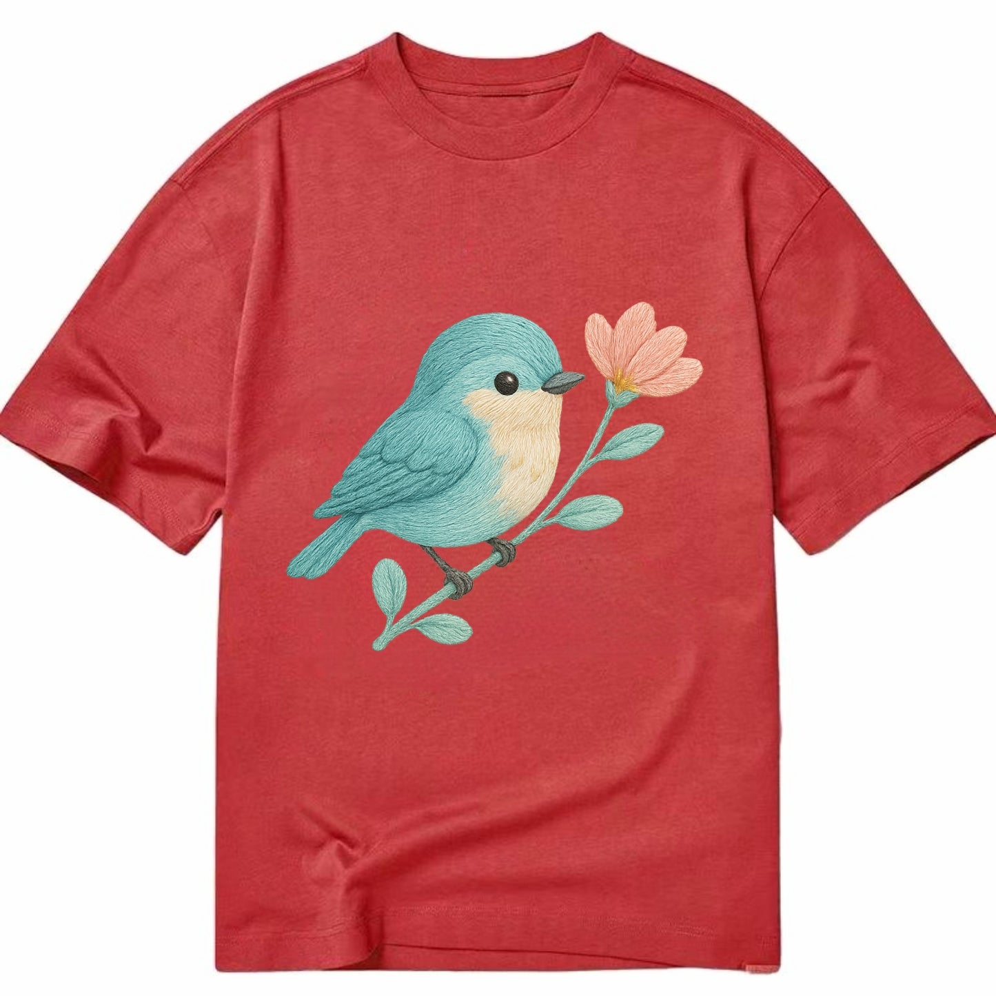 Aqua Chickadee - Classic T-shirt - Red