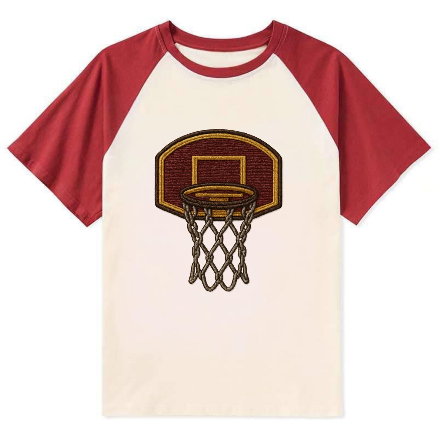 Basketball Hoop - Contrast Raglan T-shirt - Red