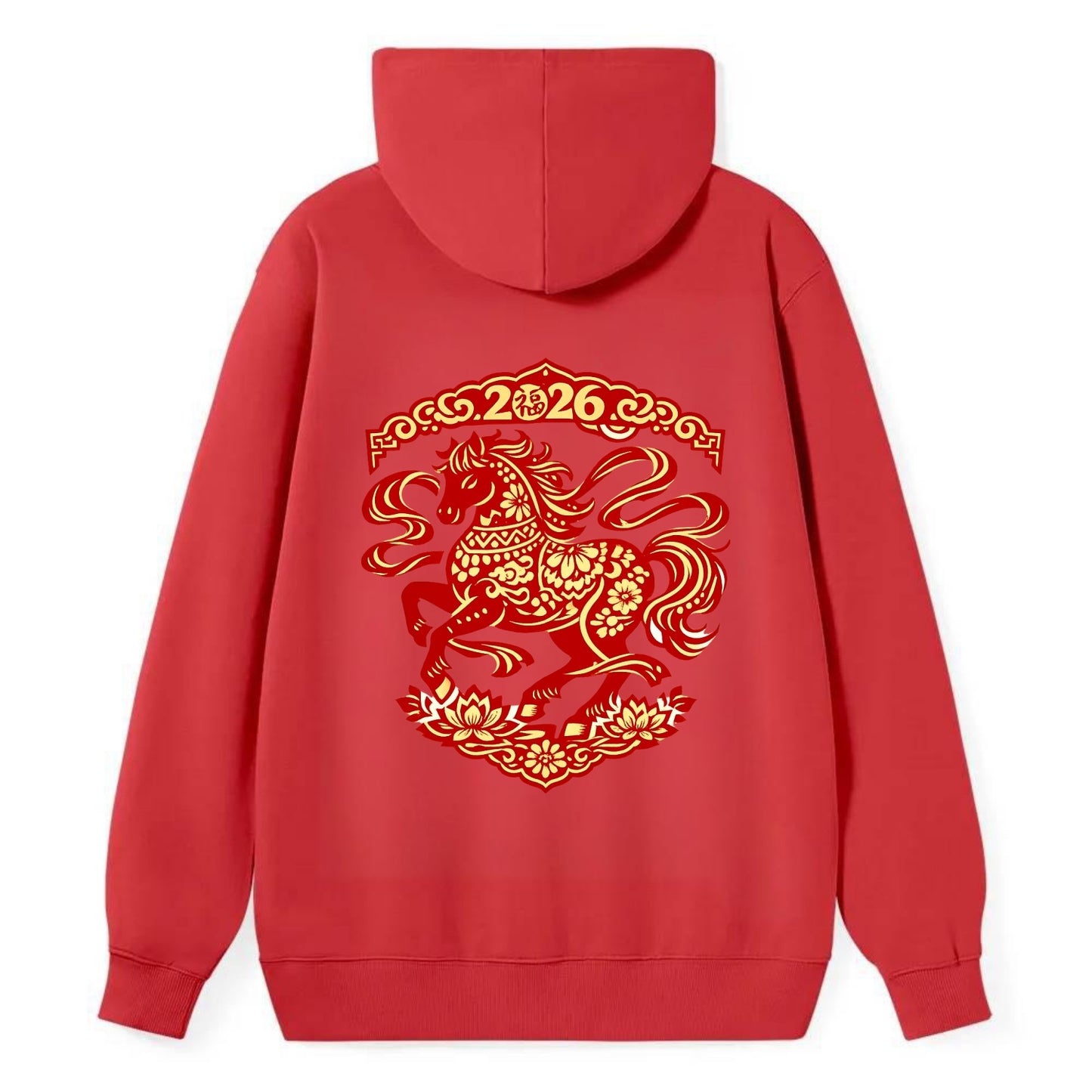 DANCING HORSE | Elegant prancing horse in motion | Graceful curved pose | - Classic Pullover Hoodie - Red