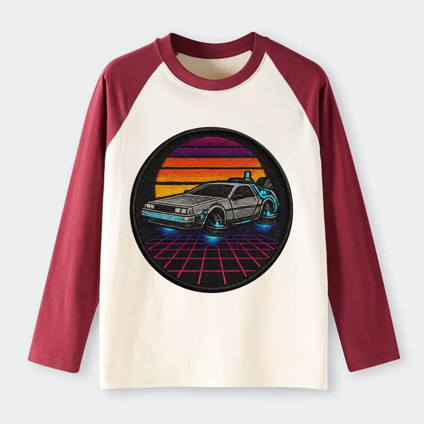 Retro Future - Raglan Long Sleeve T-Shirt - Red