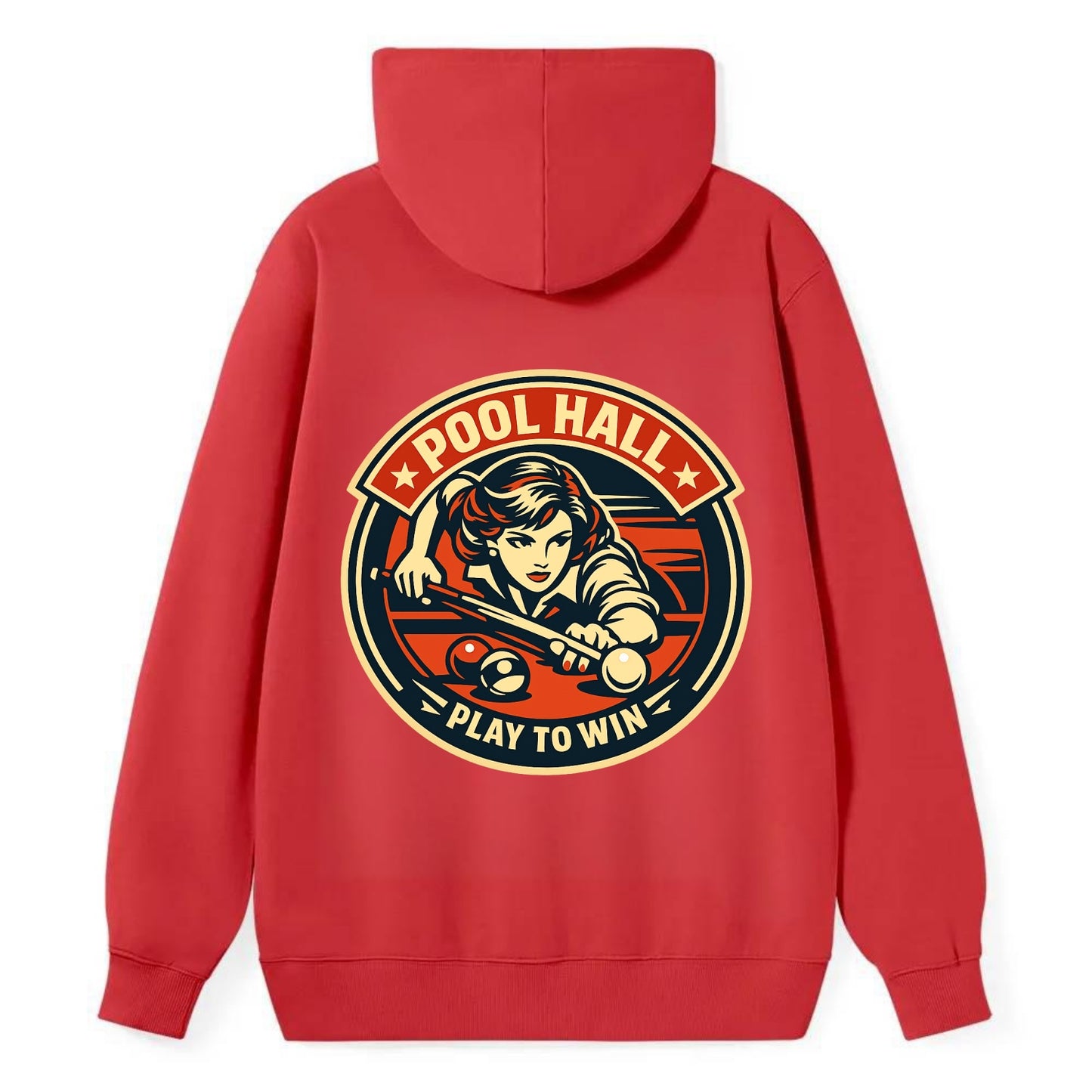 Cue Queen Emblem - Classic Pullover Hoodie - Red