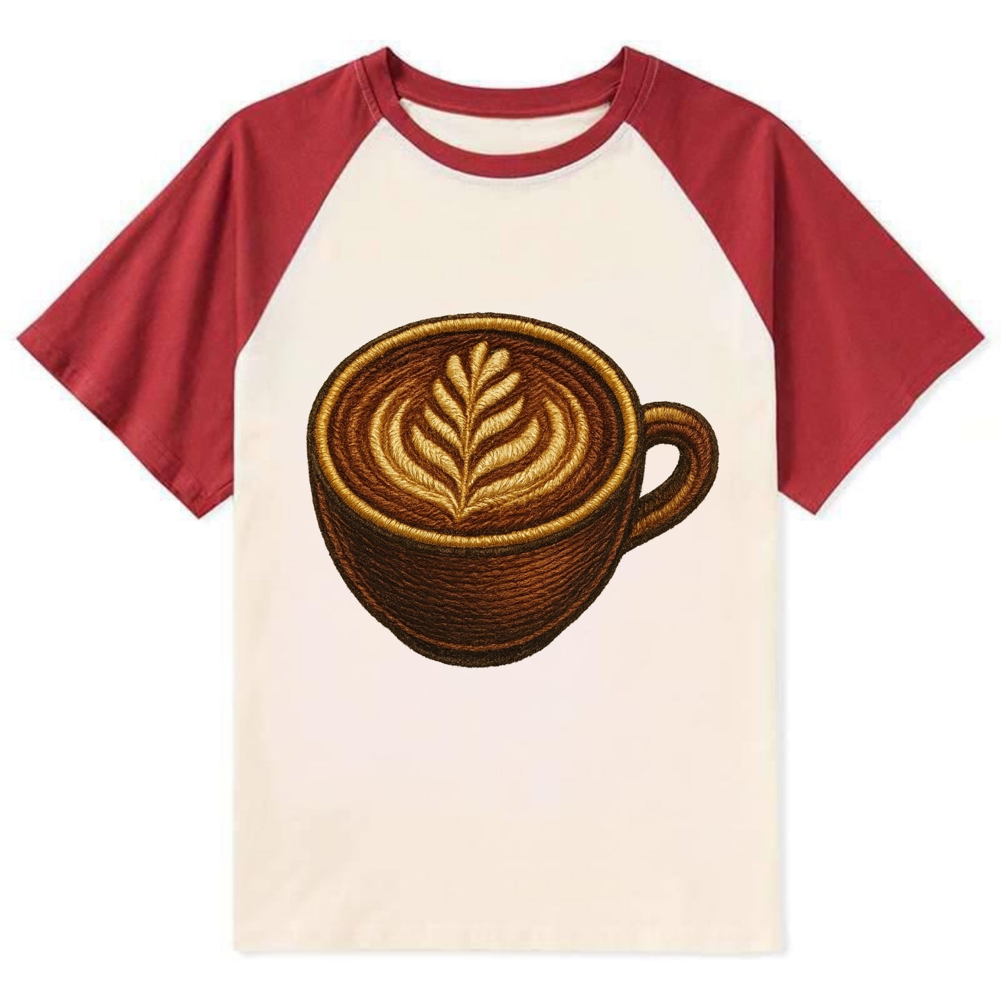 Latte Art - Contrast Raglan T-shirt - Red