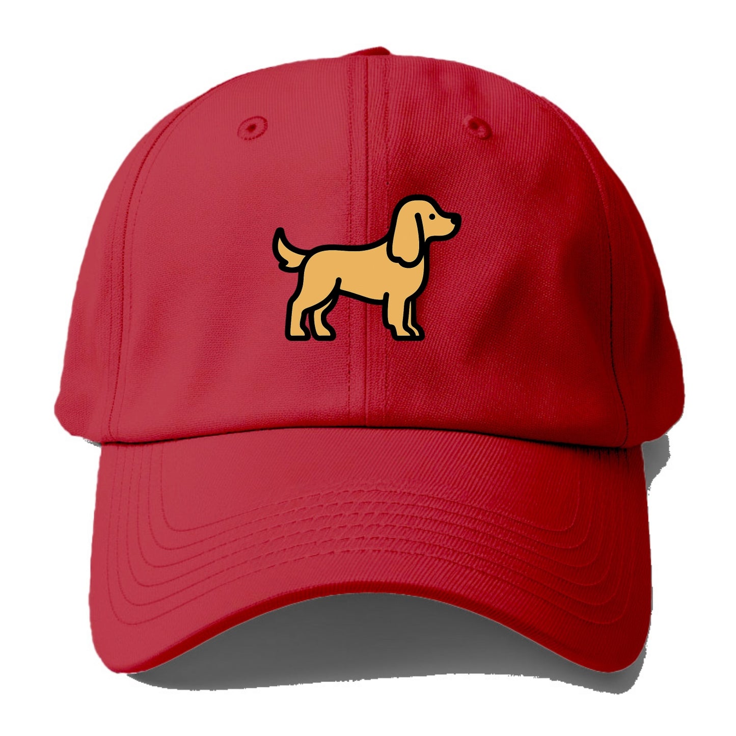 Cocker Spaniel - Golden colored flat side profile - Baseball Cap - Red