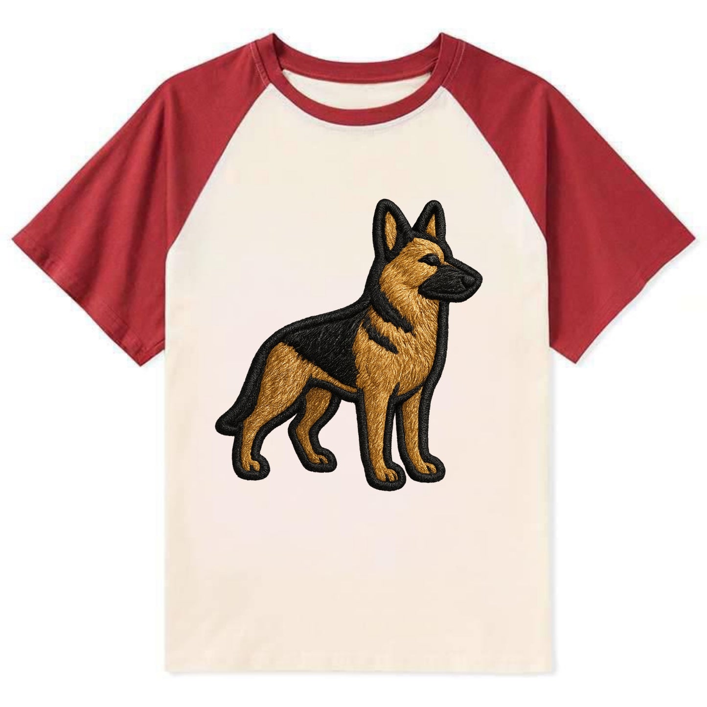 German Shepherd - Trendy minimal silhoue - Contrast Raglan T-shirt - Red