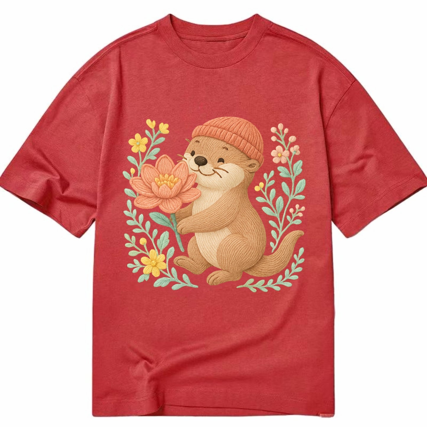 Peach Otter - Classic T-shirt - Red