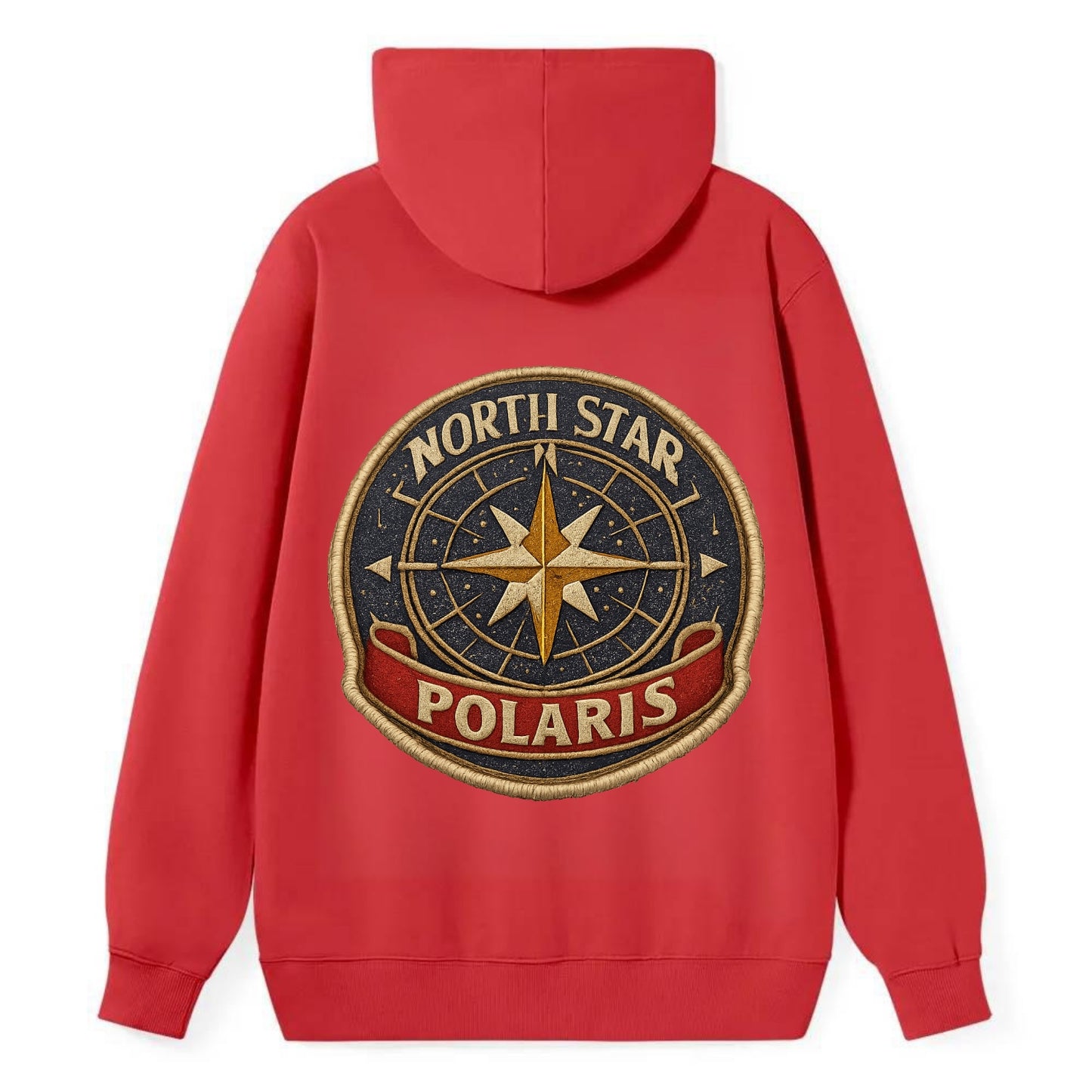 NORTH STAR POLARIS - guiding star in gold and white , navigation - Classic Pullover Hoodie - Red