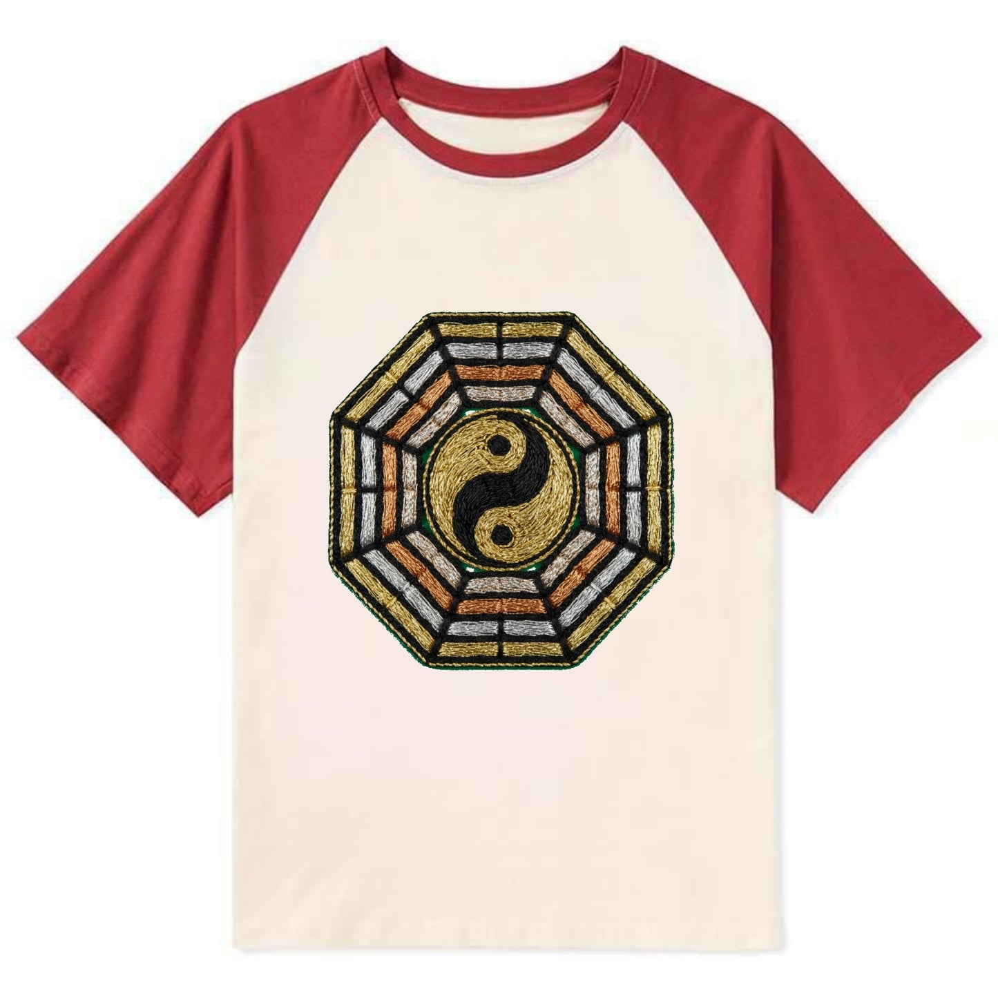 Bagua - Contrast Raglan T-shirt - Red