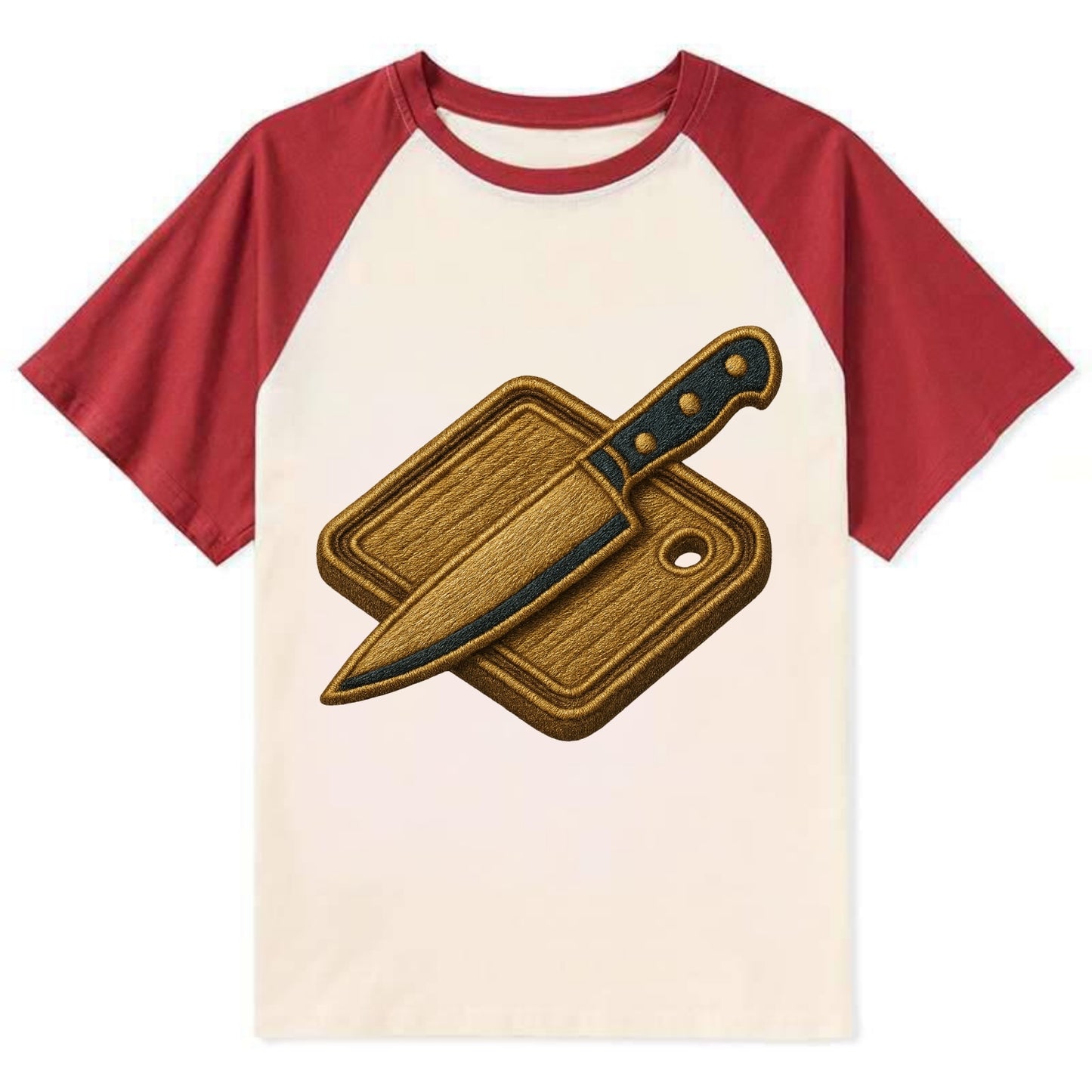 Chef knife with cutting board - culinary enthusiast - Contrast Raglan T-shirt - Red