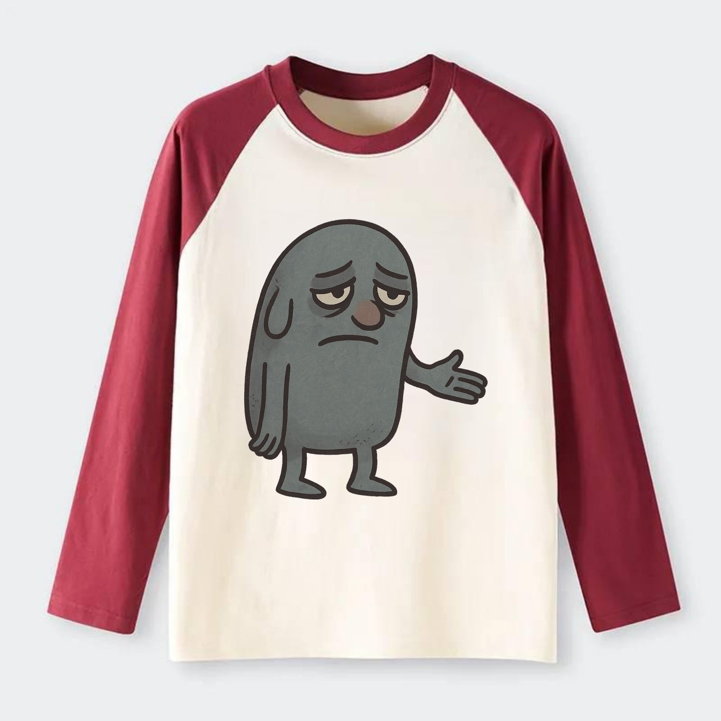 FOLLOWERS ARE GHOSTS | Transparent crowd following - Raglan Long Sleeve T-Shirt - Red