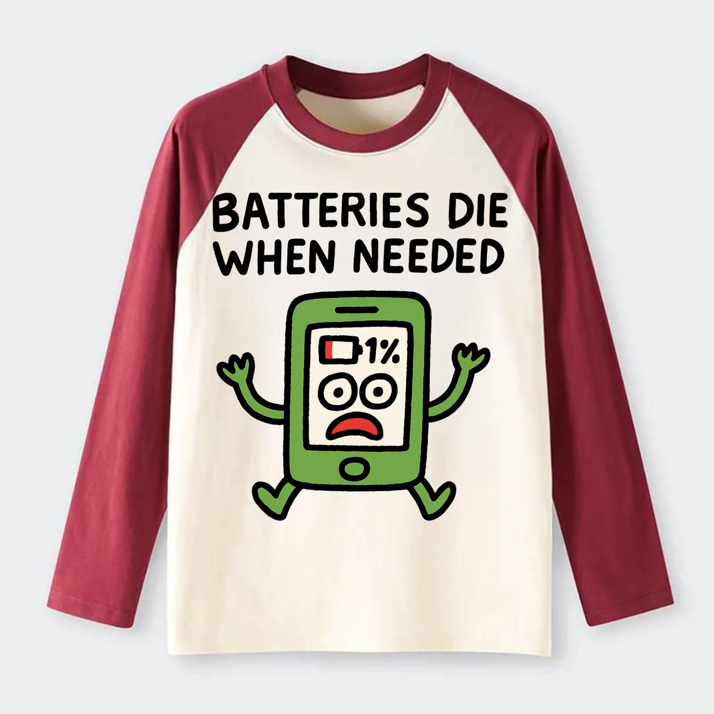 Hammer and Anvil - Raglan Long Sleeve T-Shirt - Red