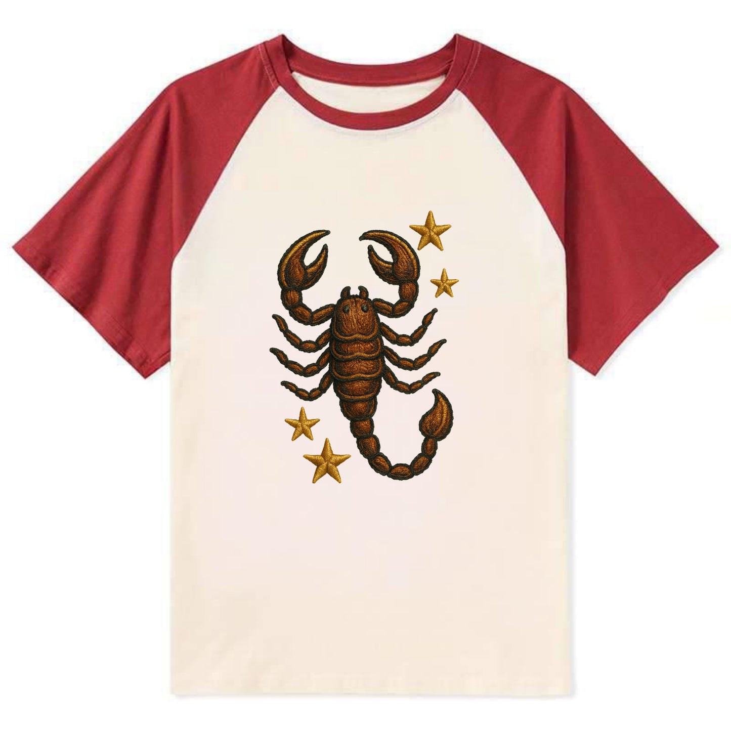 Scorpio Scorpion - Contrast Raglan T-shirt - Red