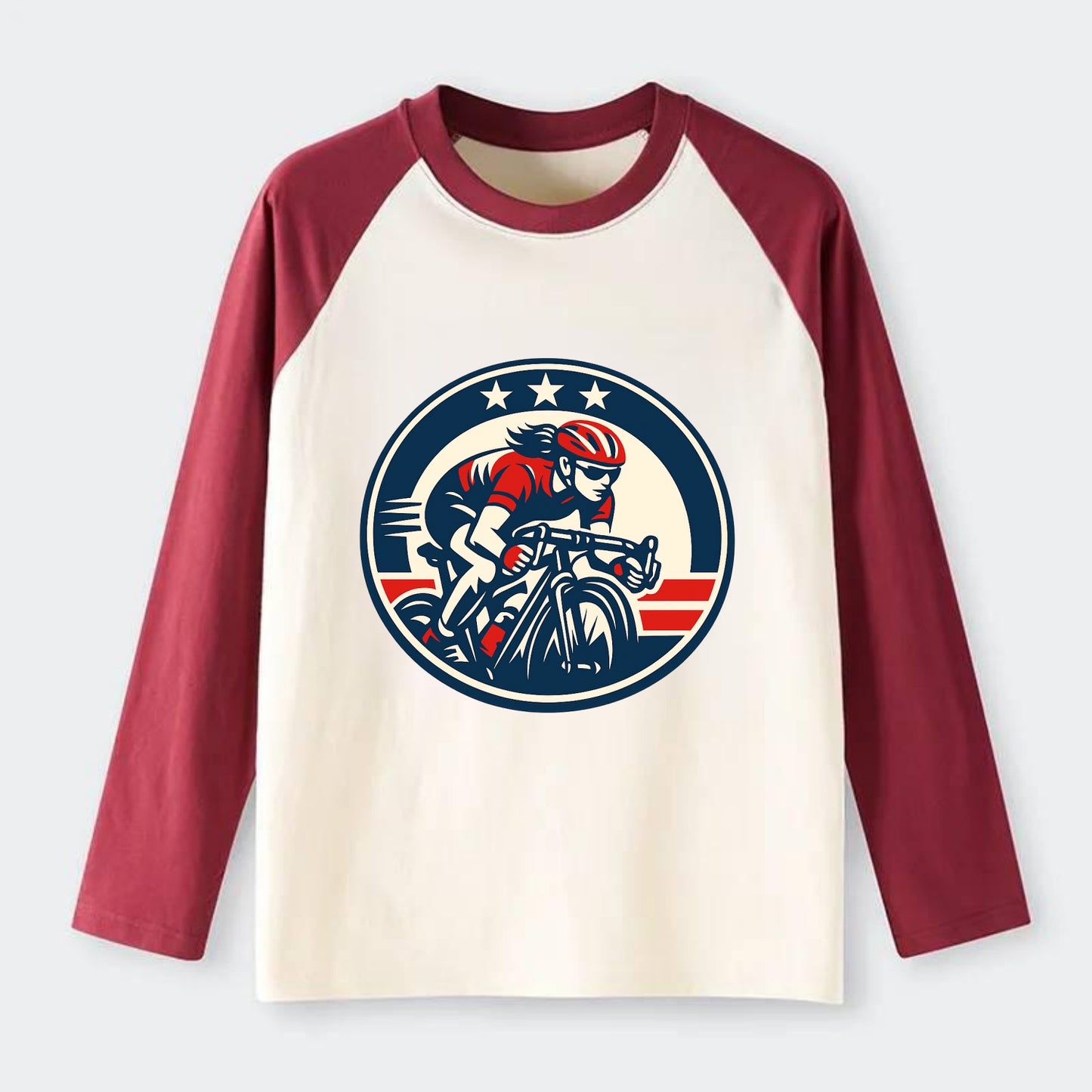 Speed Queen Emblem - Raglan Long Sleeve T-Shirt - Red