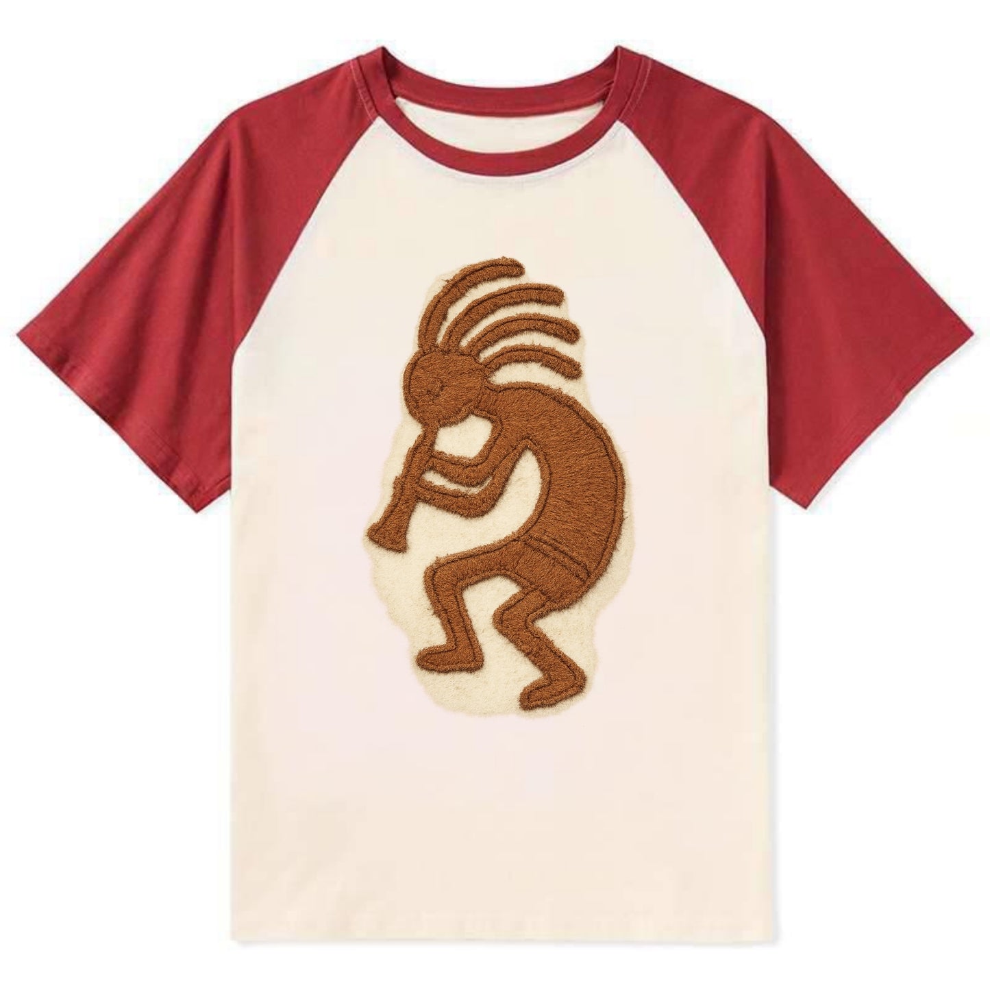 Kokopelli - Contrast Raglan T-shirt - Red