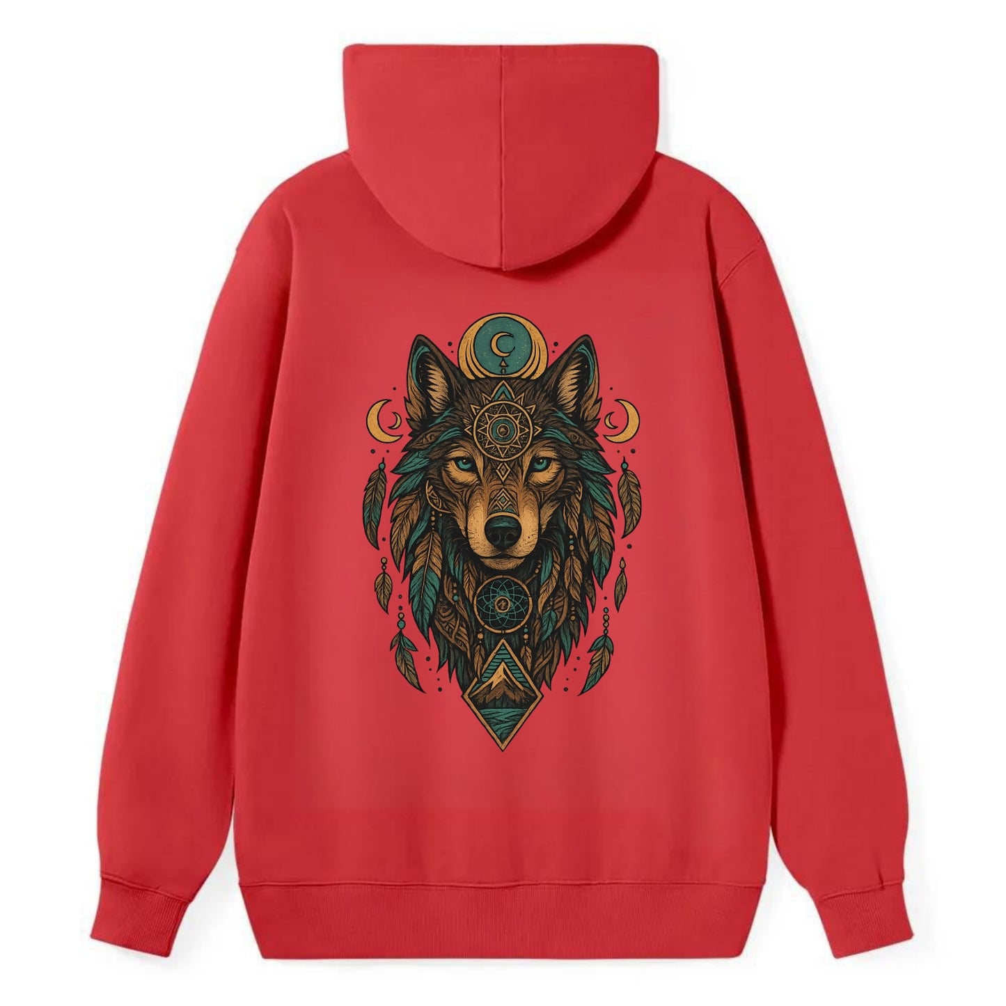 Retro 80s Wolf - Classic Pullover Hoodie - Red