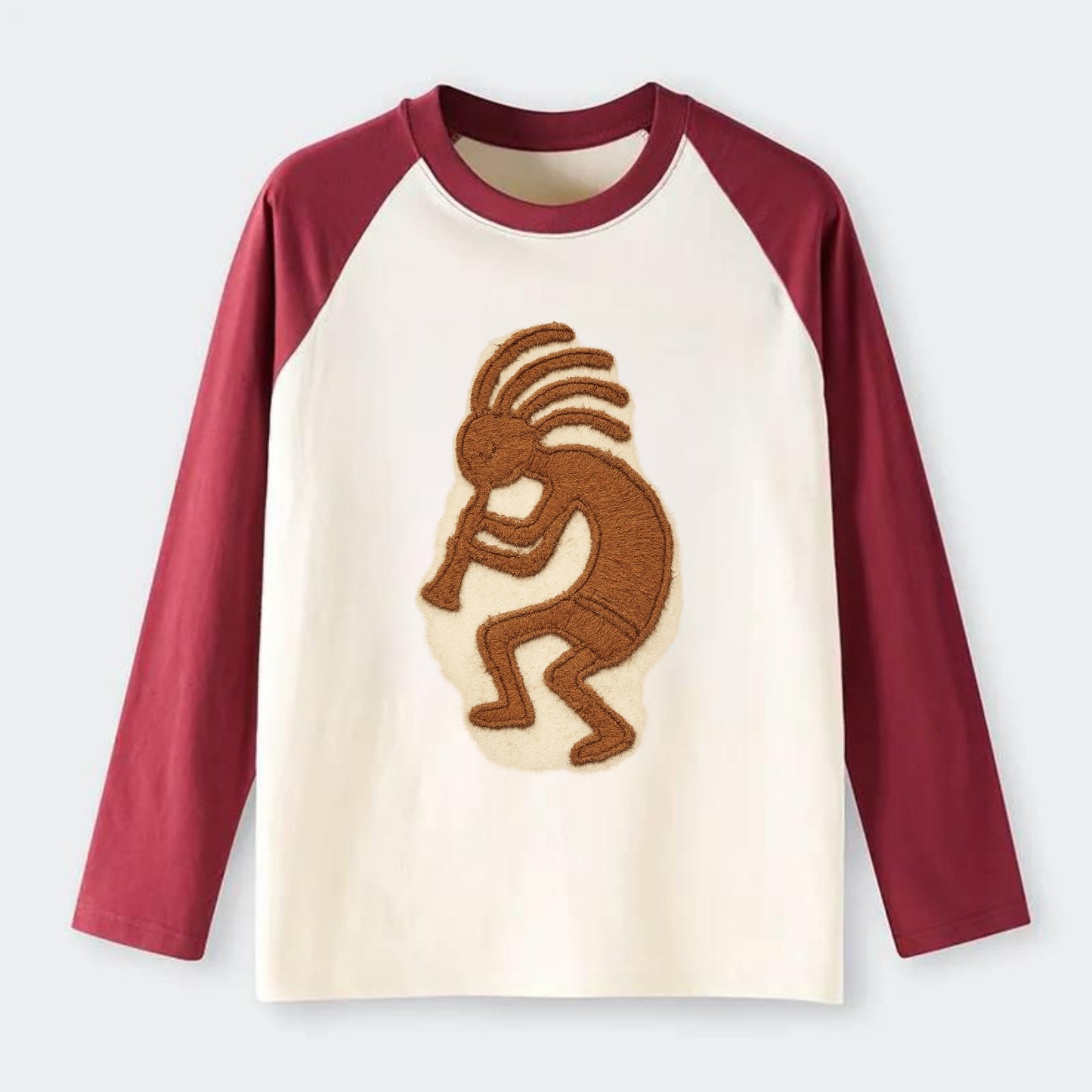 Kokopelli - Raglan Long Sleeve T-Shirt - Red
