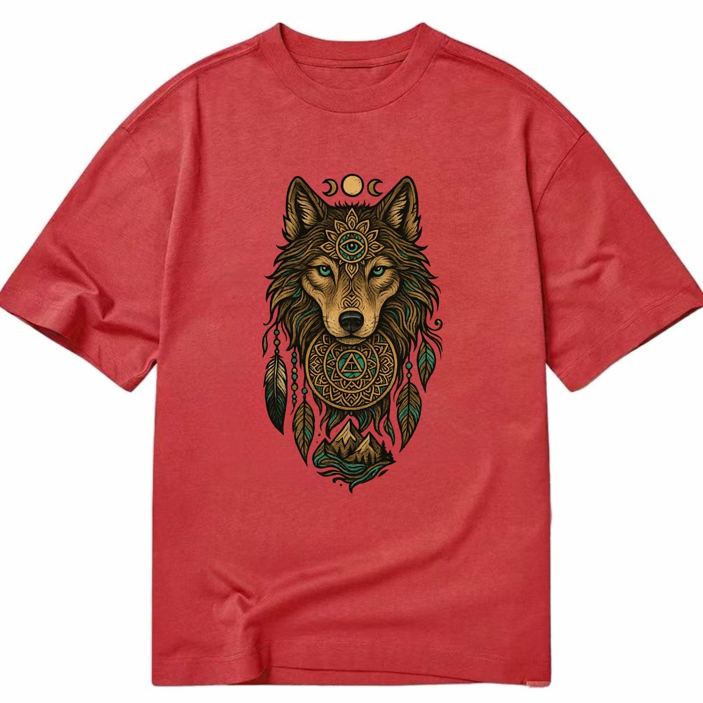 Tattoo Wolf Flash - Classic T-shirt - Red