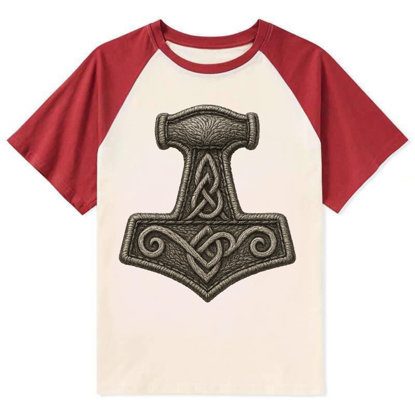 Mjolnir - Contrast Raglan T-shirt - Red