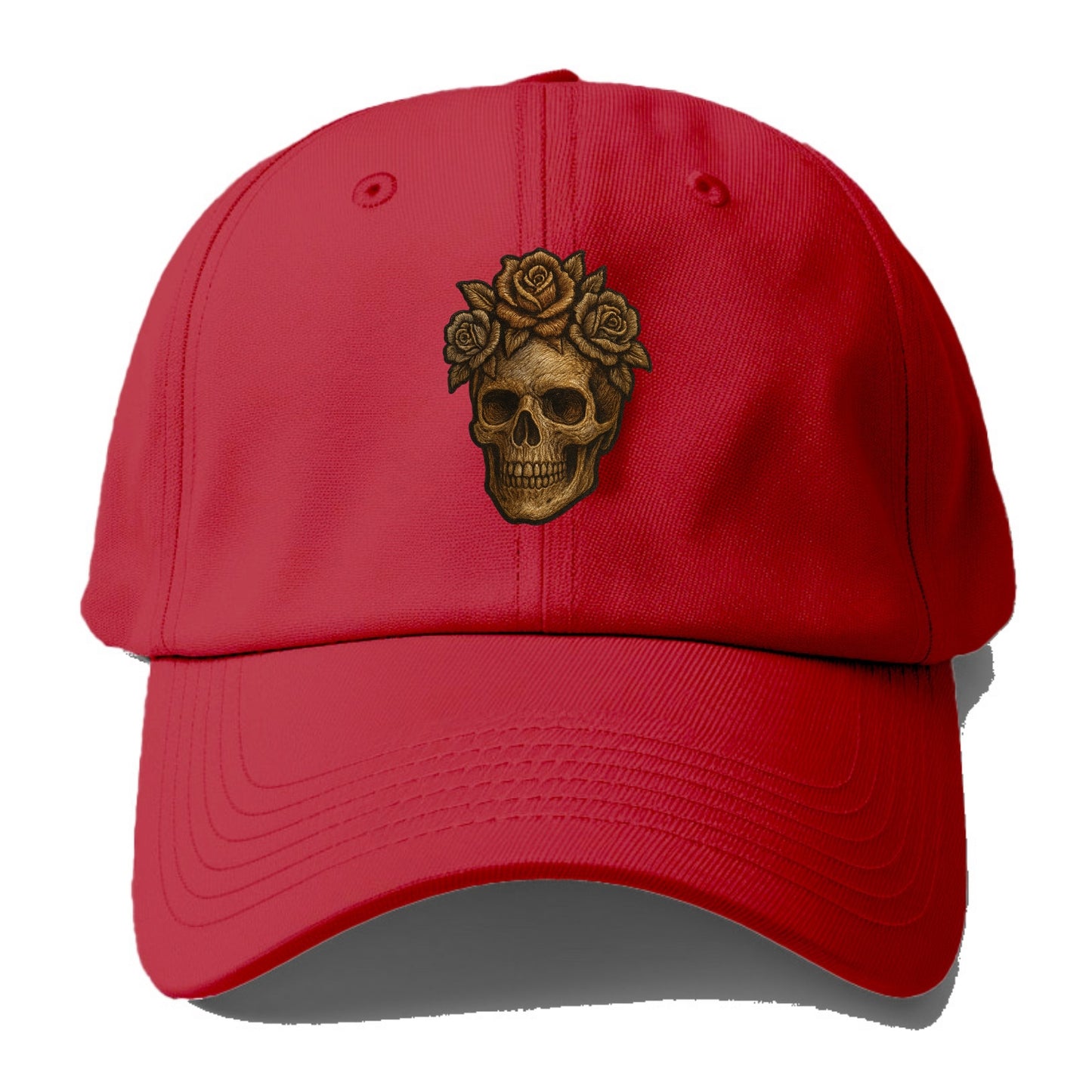 Skull and Roses - Baseball Cap - Red