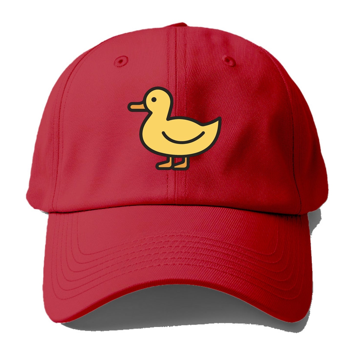 Duck - Yellow mallard flat side profile - Baseball Cap - Red