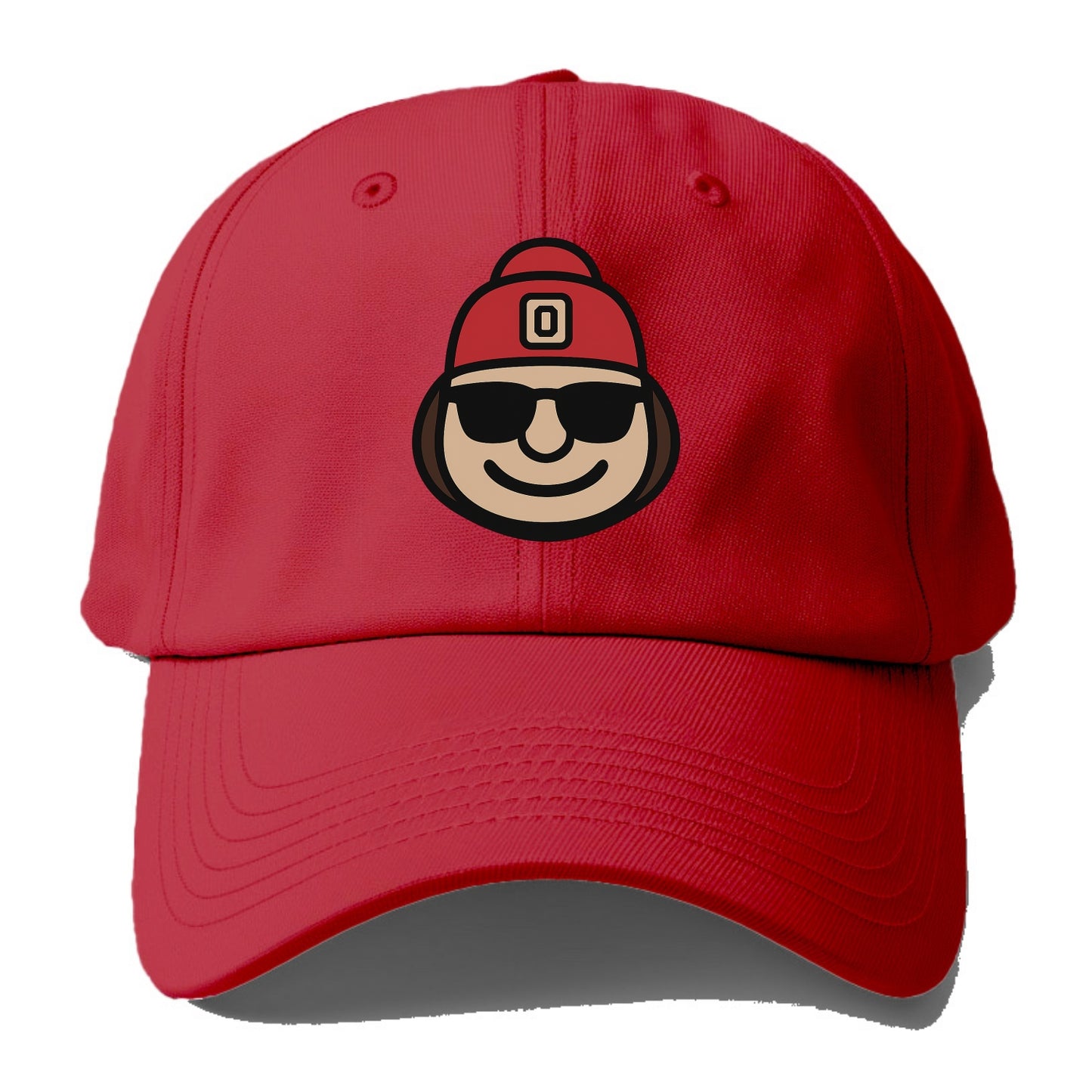 Columbus Brutus wearing Ohio State beanie with Block O patch - Baseball Cap - Red