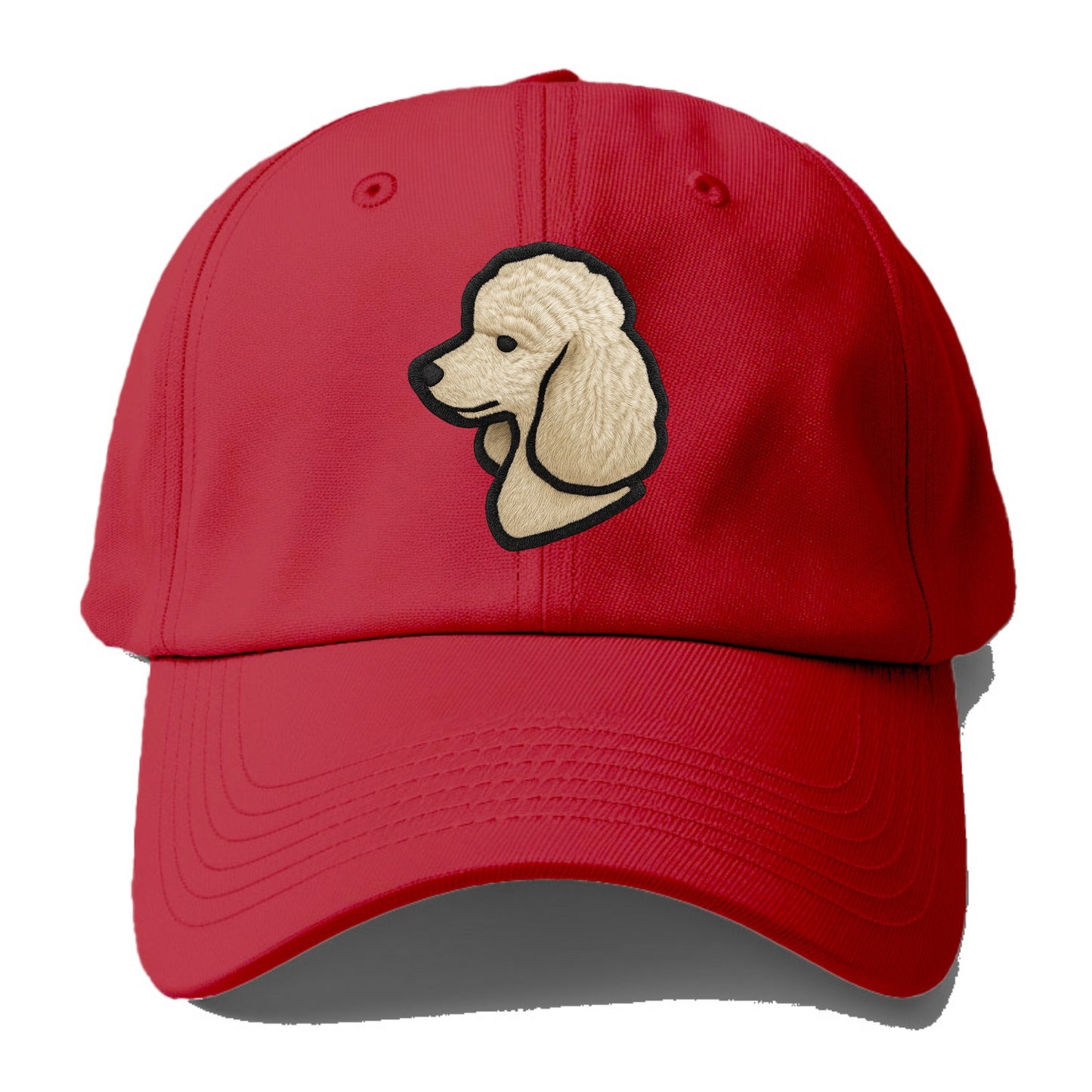 Poodle - Contemporary clean style with s - Baseball Cap - Red