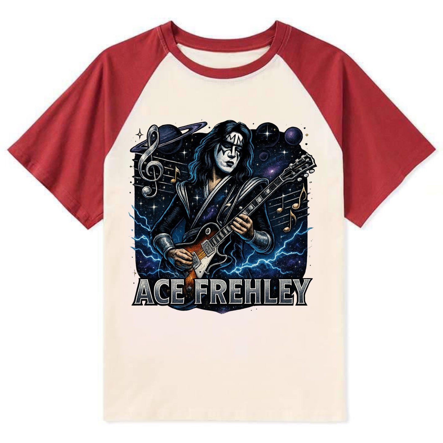 Ace Musical Cosmos - Contrast Raglan T-shirt - Red