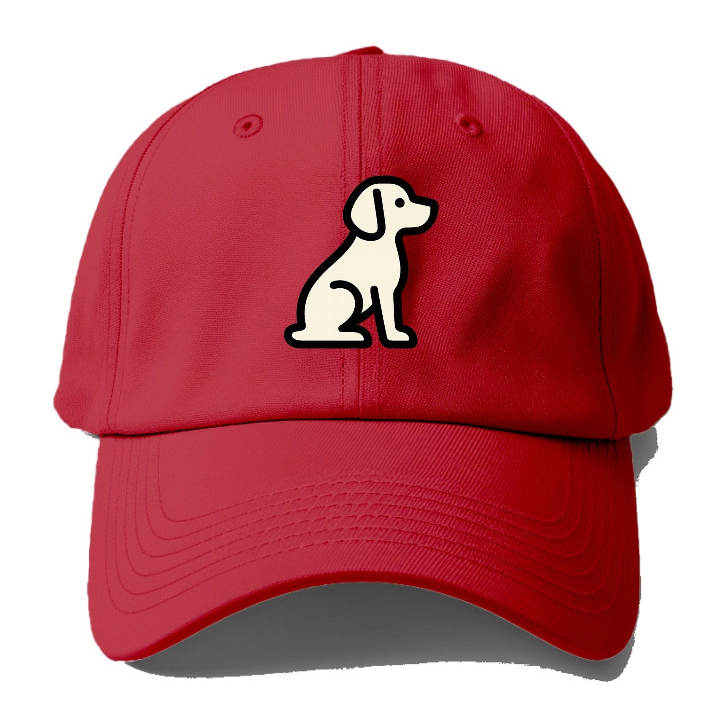 Beagle - Modern minimal sitting pose wit - Baseball Cap - Red