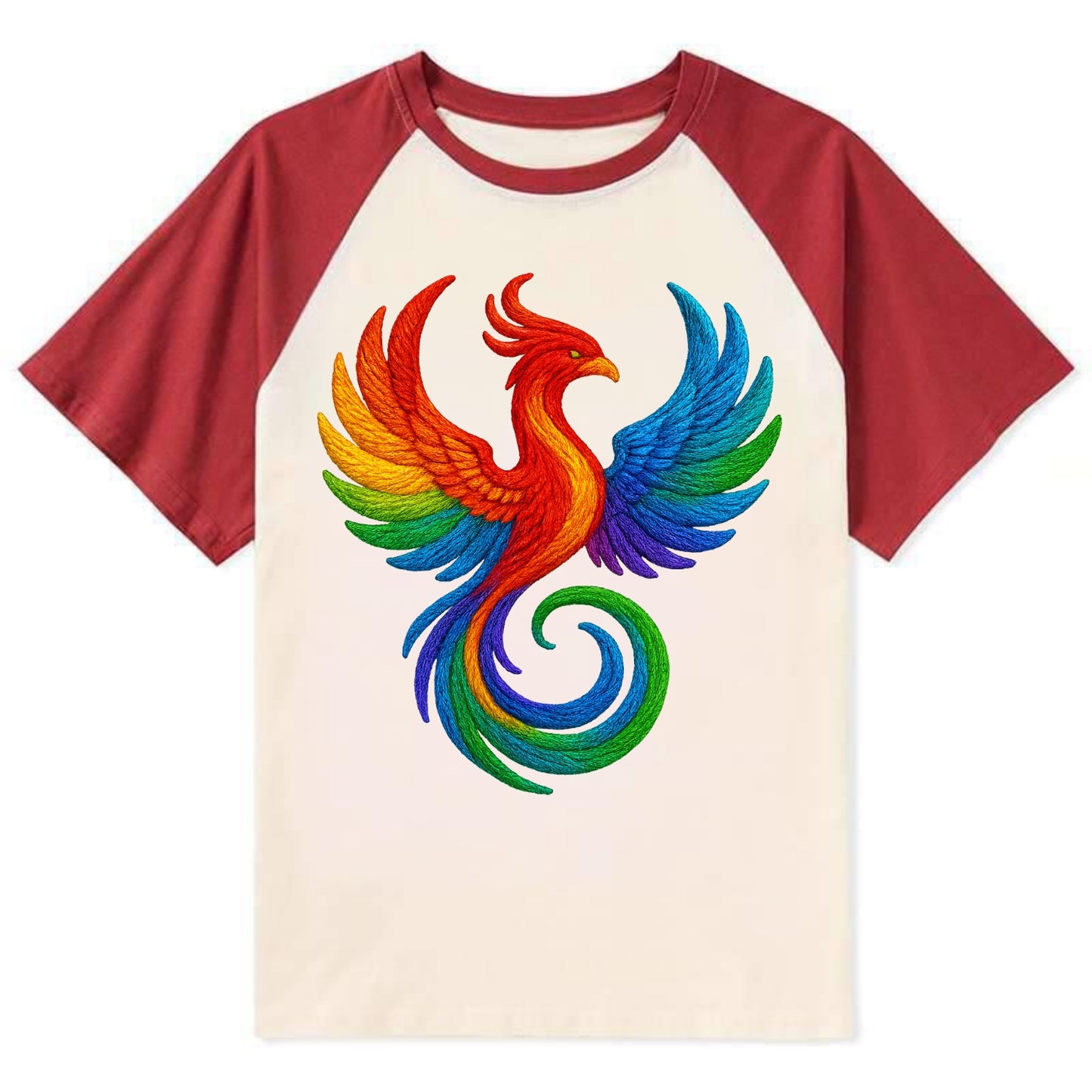 Phoenix Rising - Contrast Raglan T-shirt - Red
