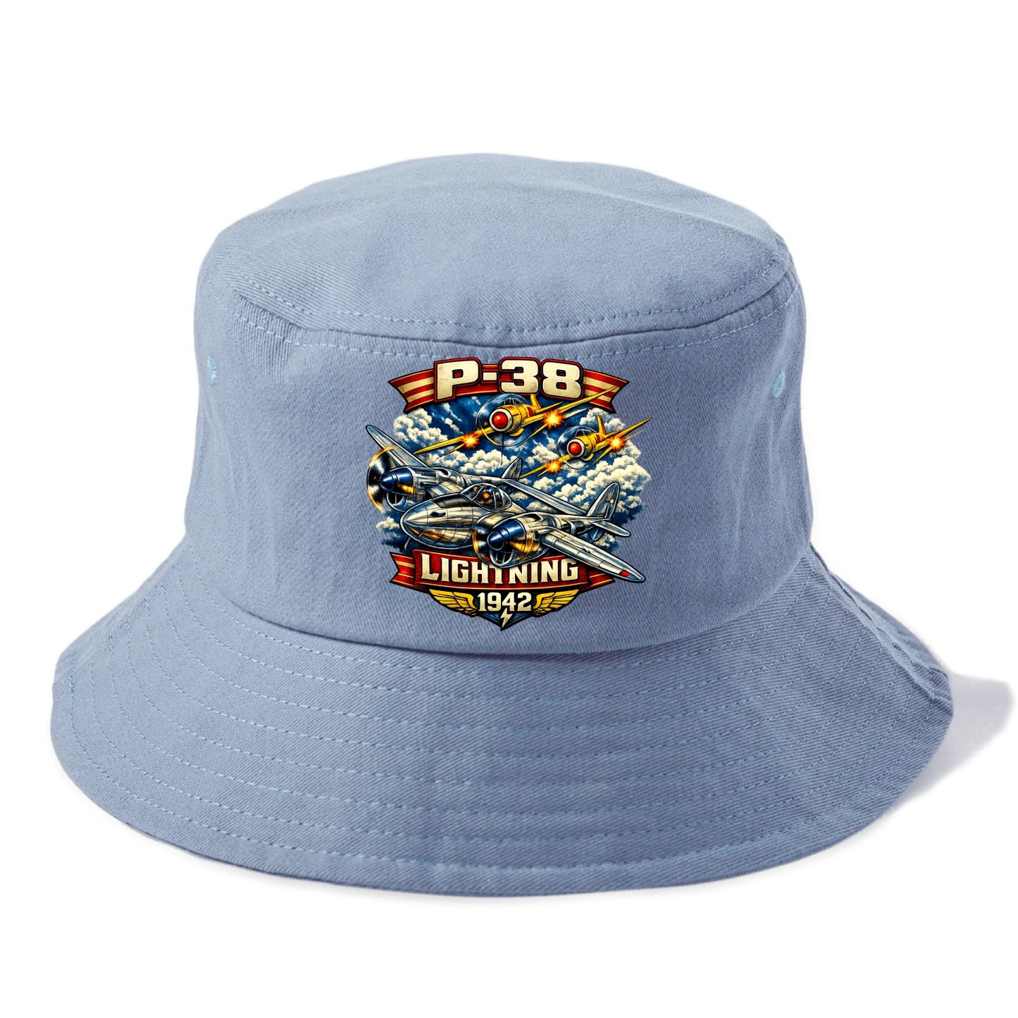P 38 Lightning - Bucket Hat - Summer Sky(Blue)