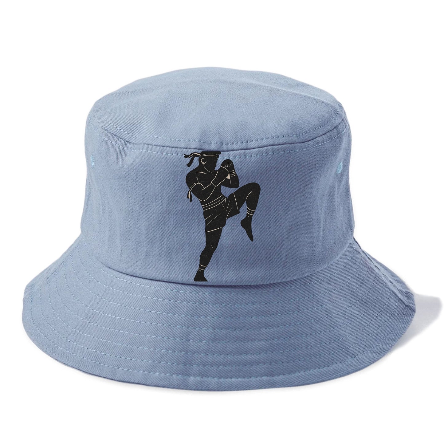 Muay Thai fighter with knee strike - Bucket Hat - Summer Sky(Blue)