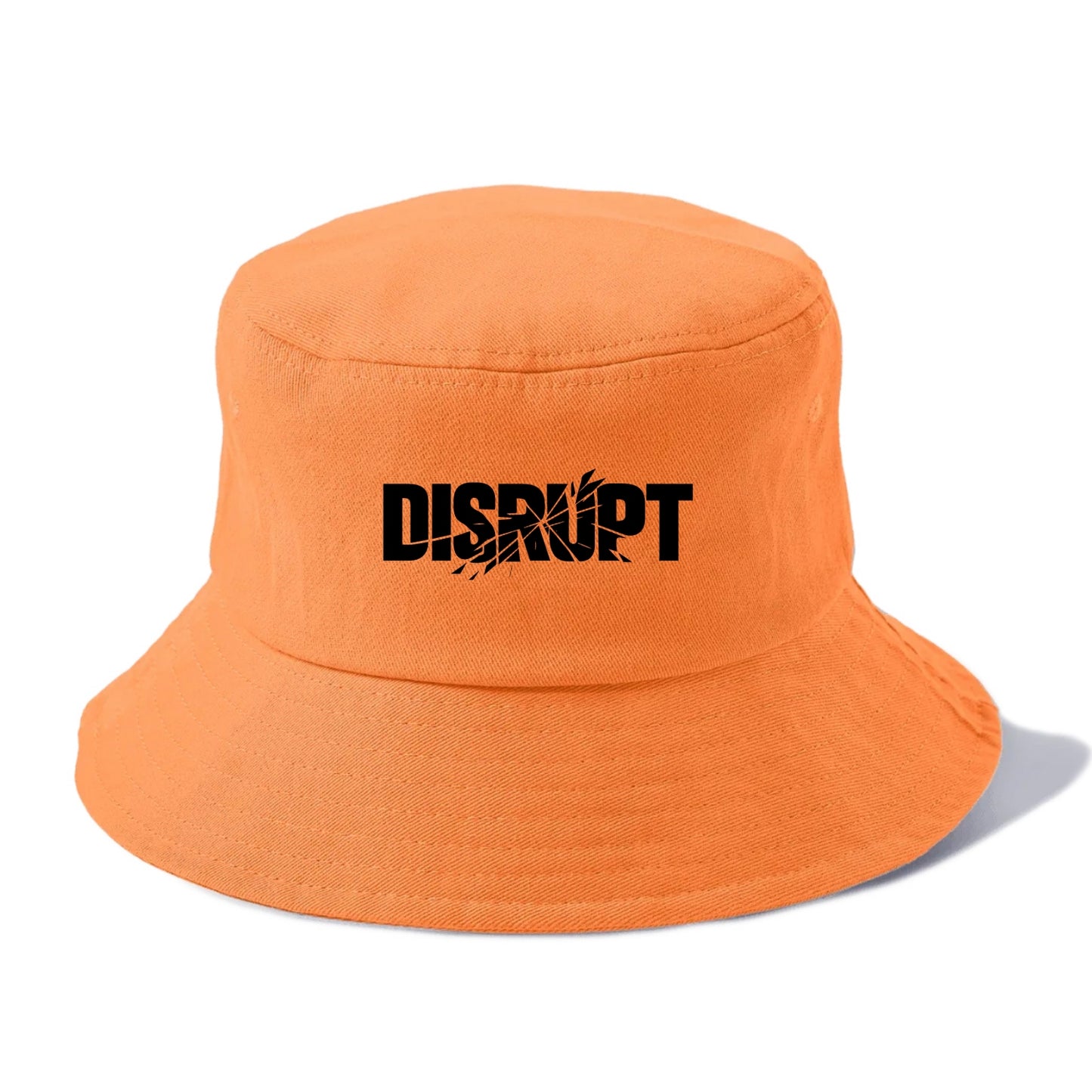 Bold typography design - "DISRUPT" - breaking patterns, changing game - Bucket Hat - Terracotta Clay(Orange)