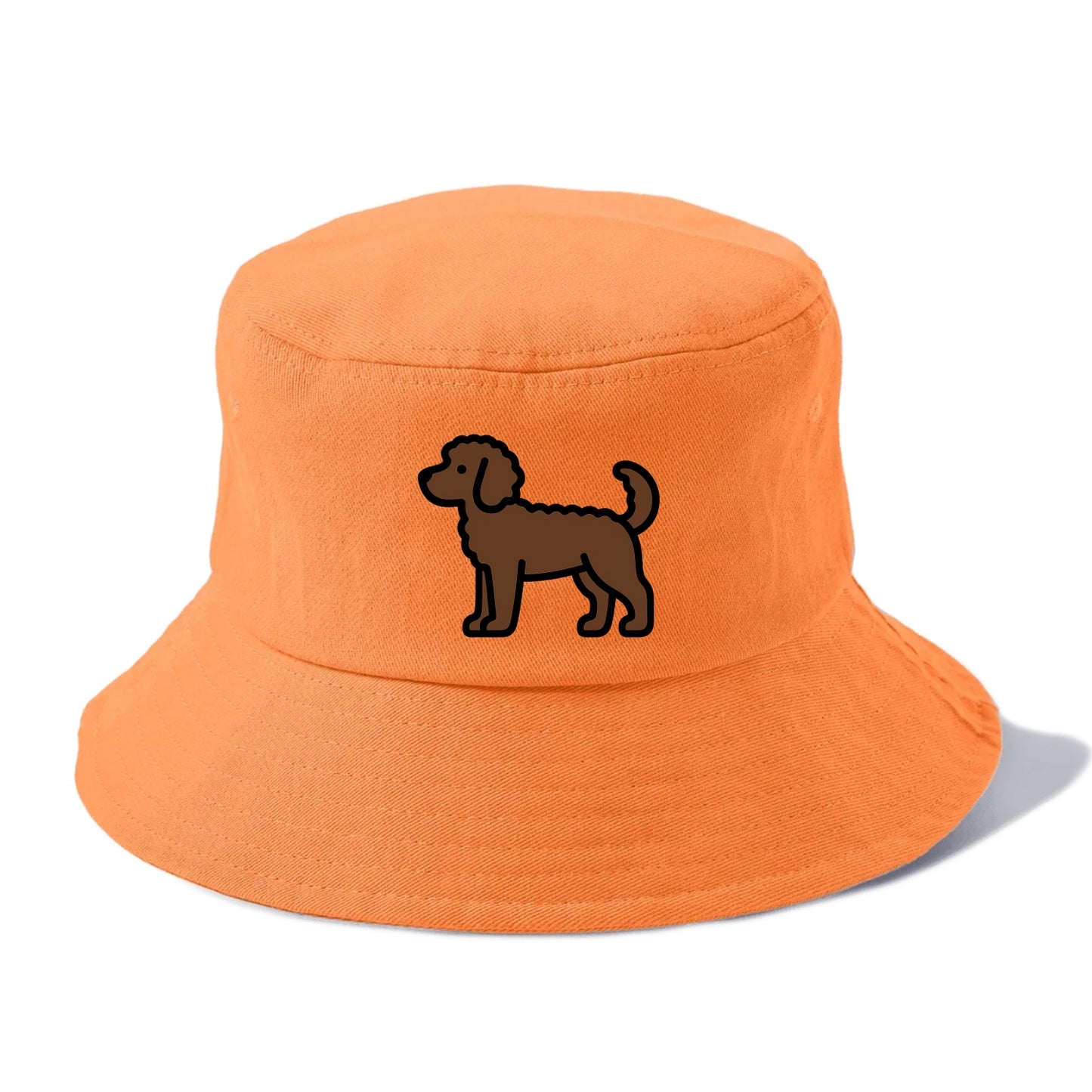 Labradoodle - Chocolate curly flat side profile - Bucket Hat - Terracotta Clay(Orange)