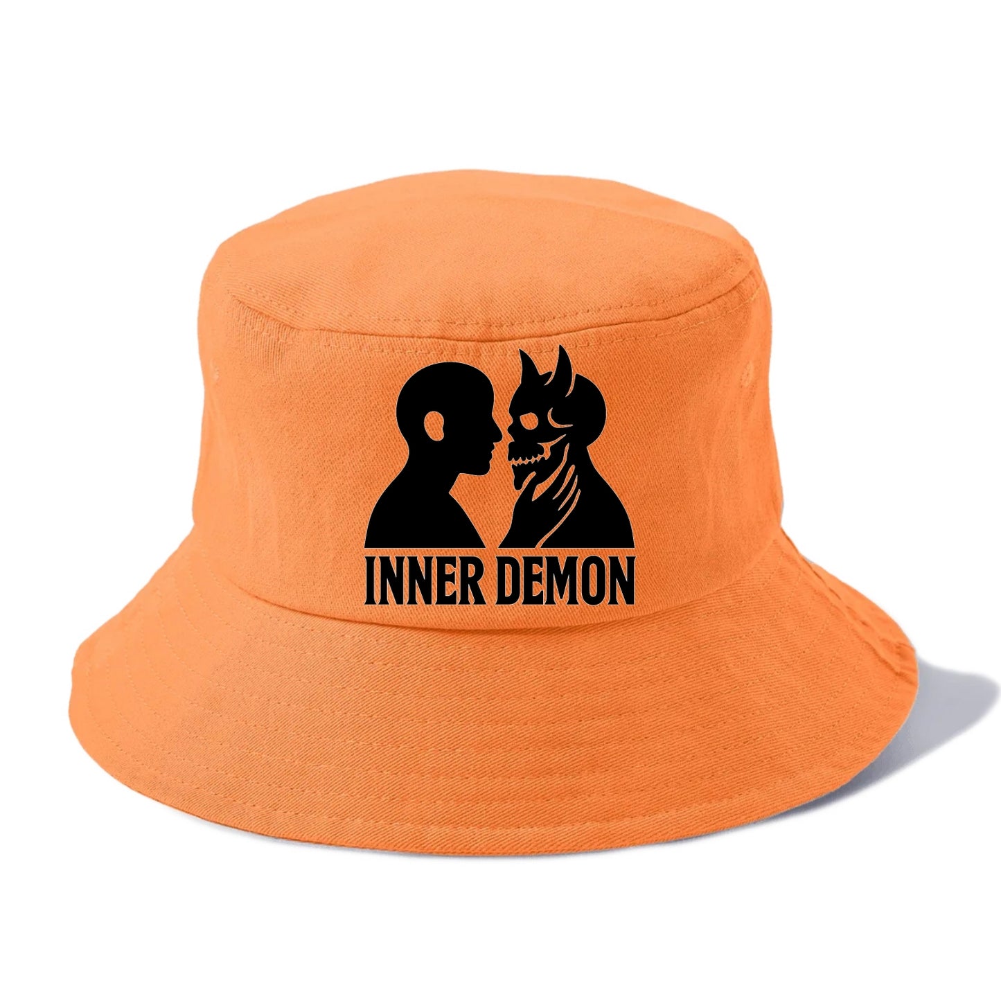 Inner Demon - Figure confronting shadow Bucket Hat - Terracotta Clay(Orange)