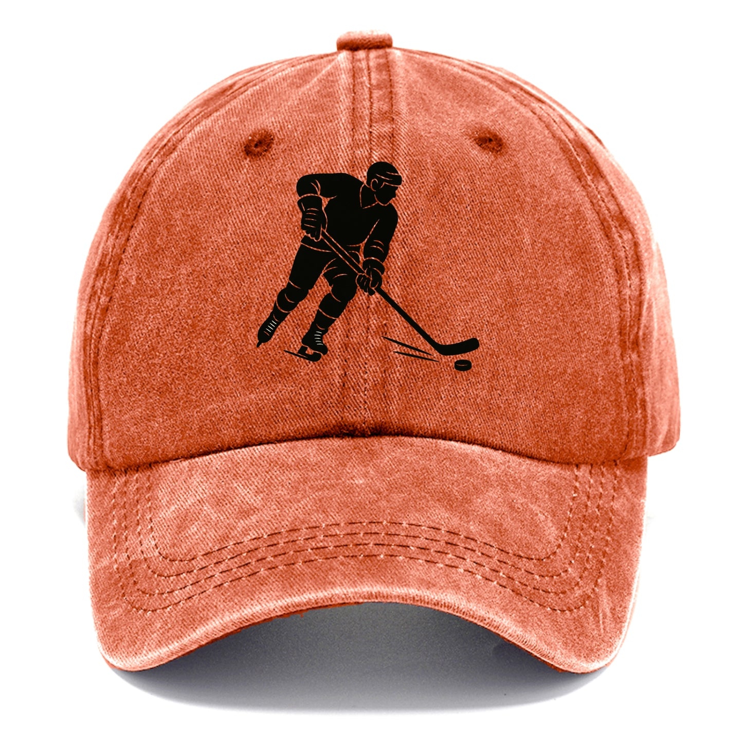 Ice hockey player shooting puck - Classic Cap - Terracotta Clay(Orange)