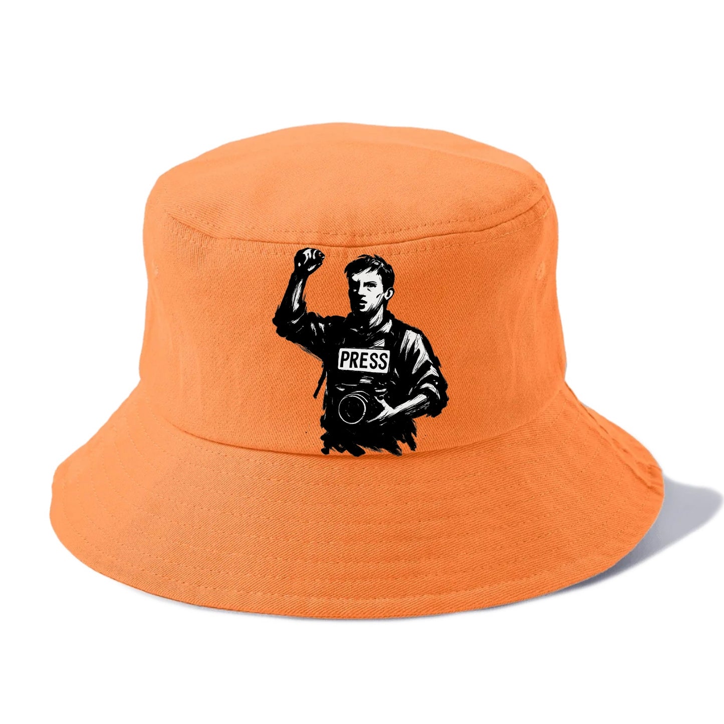 Journalist with camera - press freedom ink painting - Bucket Hat - Terracotta Clay(Orange)