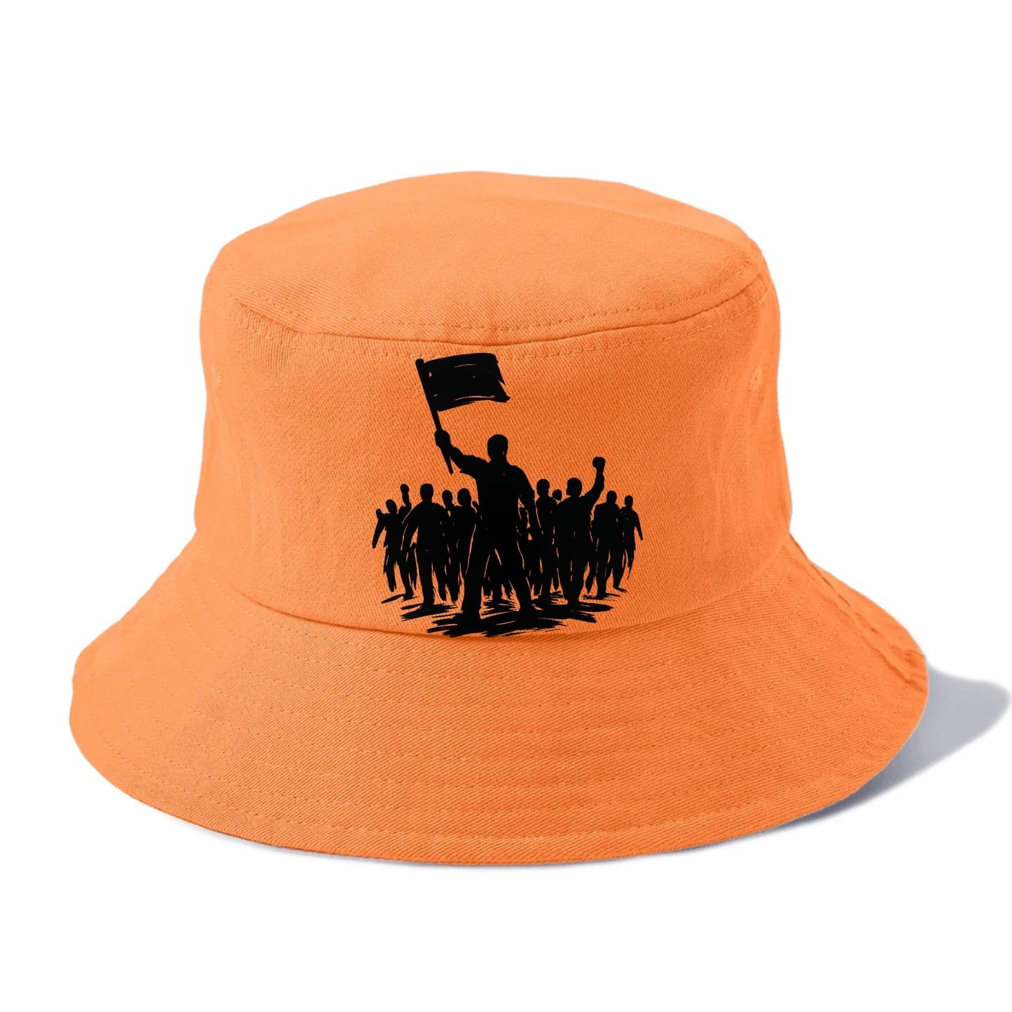 Crowd of protesters marching - solidarity movement ink painting - Bucket Hat - Terracotta Clay(Orange)