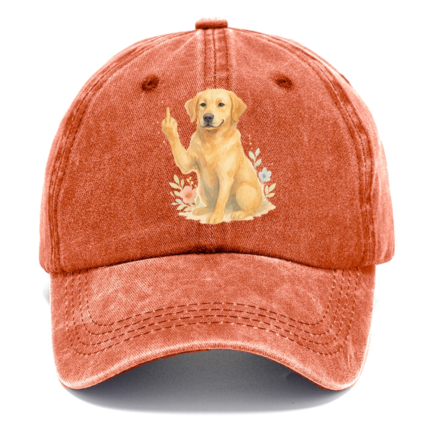 Labrador Retriever yellow sitting pretty, friendly face, strong paw up with sass - Classic Cap - Terracotta Clay(Orange)