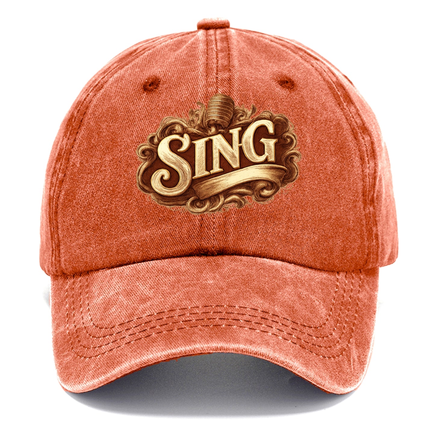 Bold typography design - "SING" - vocal expression, musical soul - Classic Cap - Terracotta Clay(Orange)