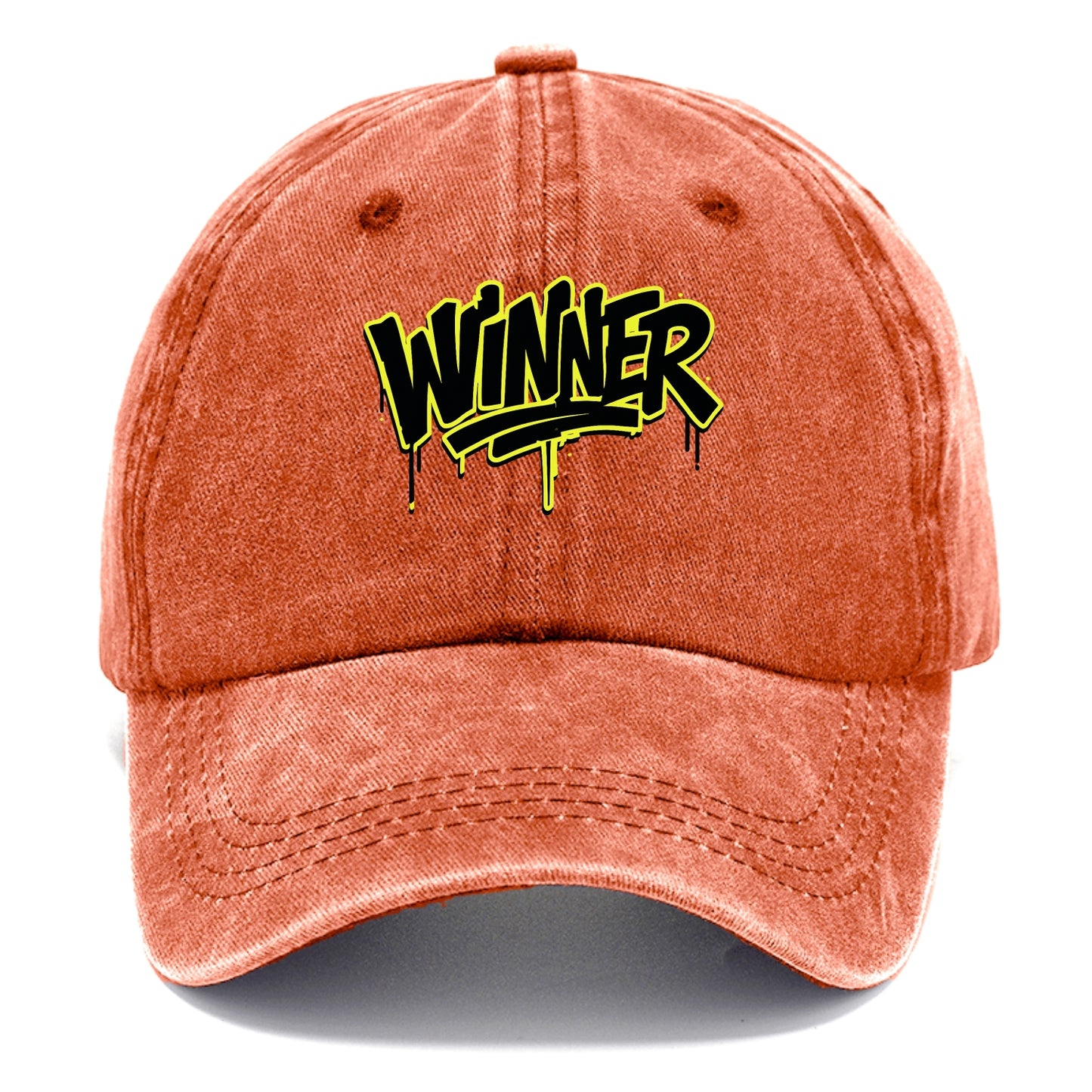 Bold typography design - "WINNER" - victorious mindset, champion - Classic Cap - Terracotta Clay(Orange)