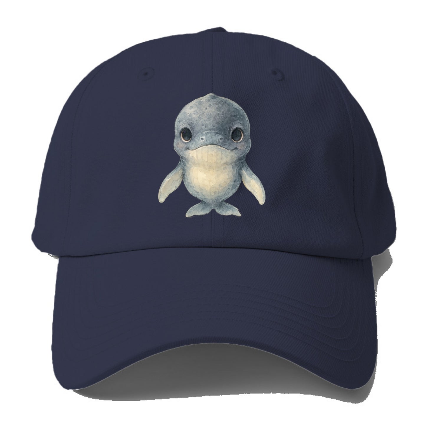 Baby Humpback Whale - dark gray with white flippers, large gentle - Baseball Cap For Big Heads - Twilight Navy(Blue)