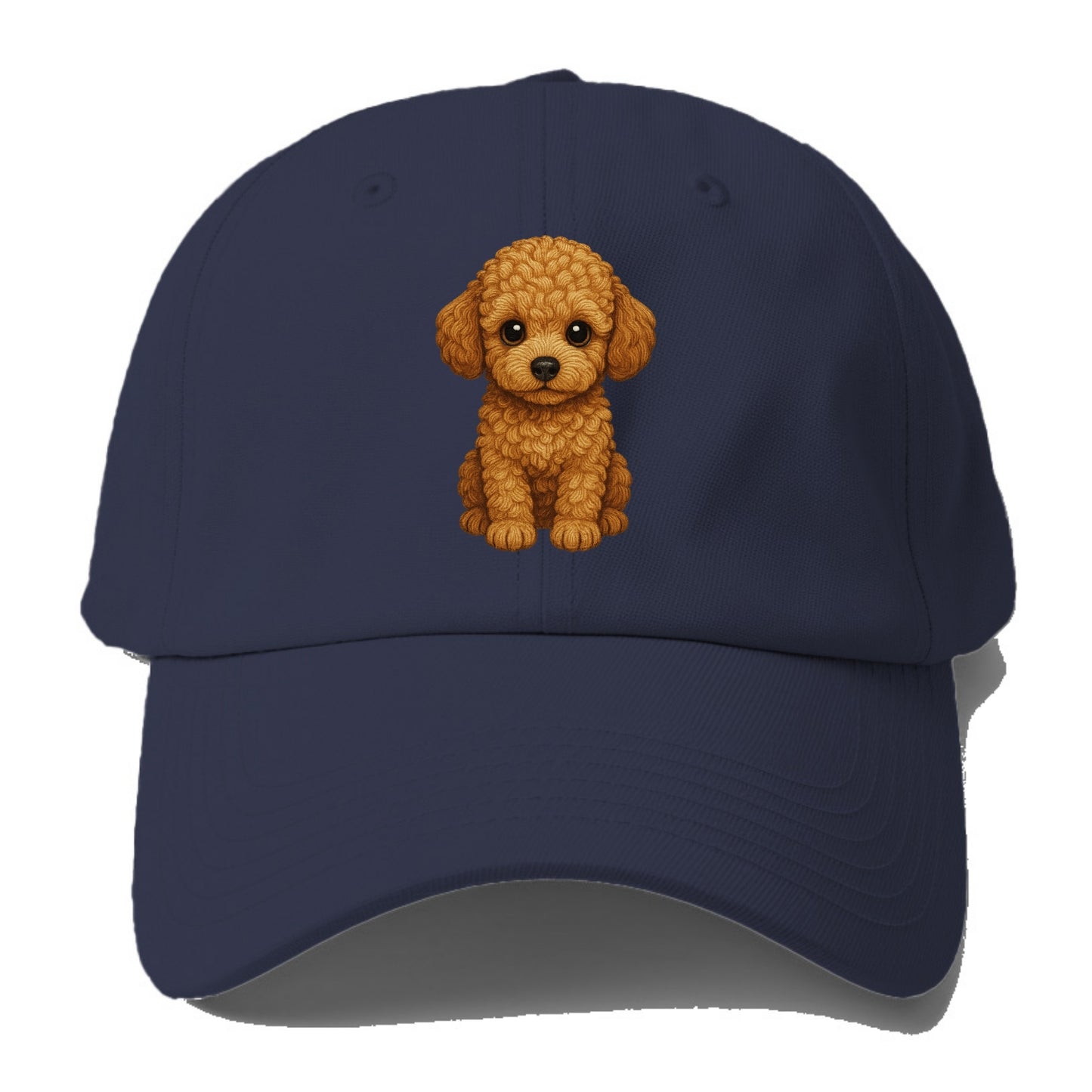 Baby Poodle Puppy - curly fluffy coat, intelligent eyes, elegant - Baseball Cap For Big Heads - Twilight Navy(Blue)