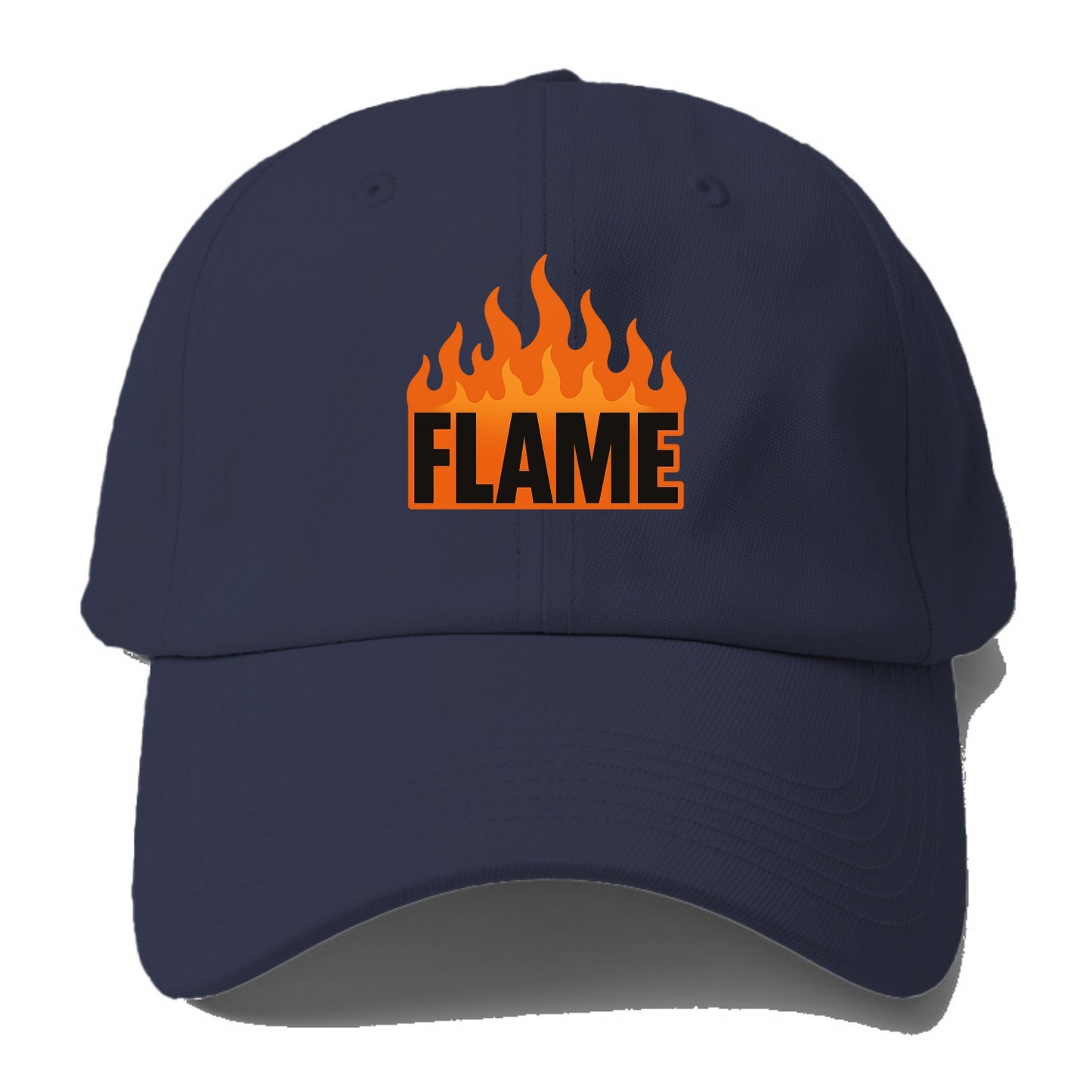 Bold typography design - "FLAME" - burning bright, passionate - Baseball Cap For Big Heads - Twilight Navy(Blue)