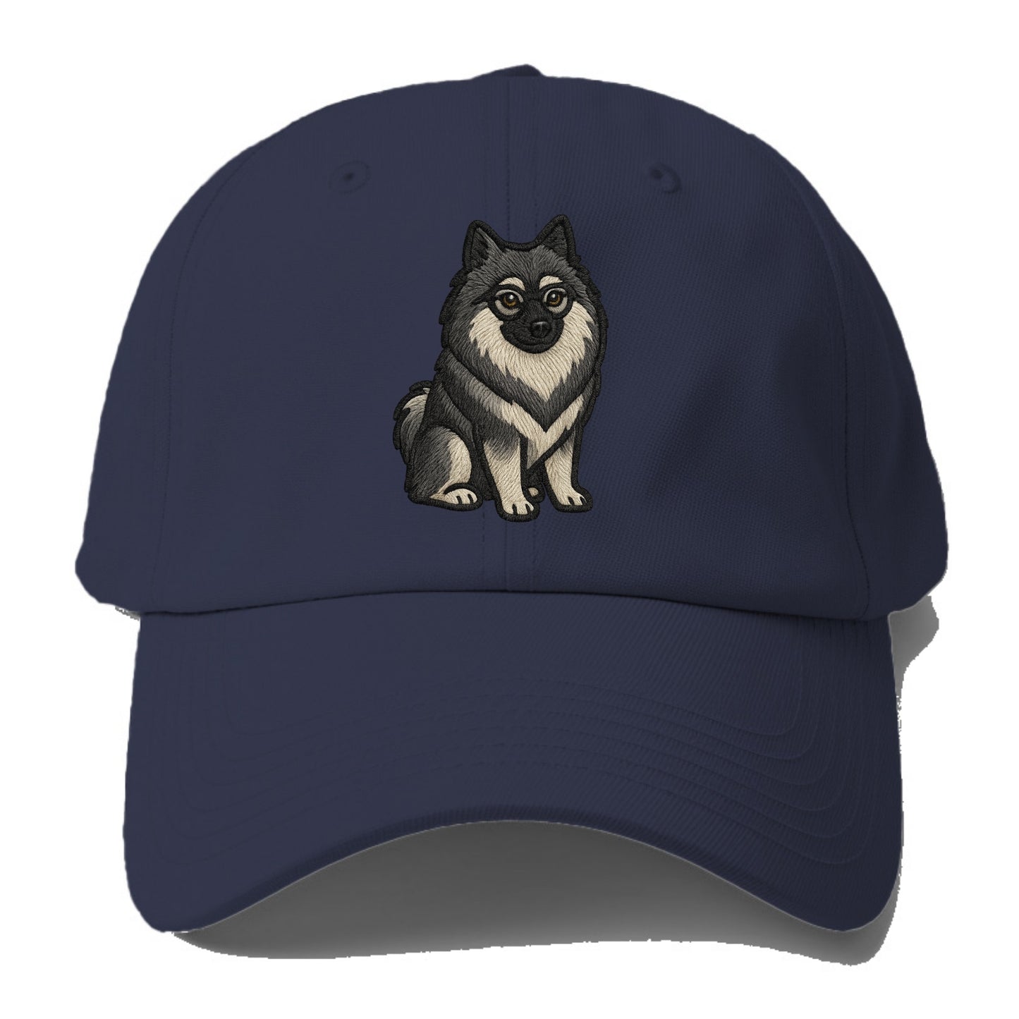 Keeshond - Gray and black spectacles embroidered design - Baseball Cap For Big Heads - Twilight Navy(Blue)
