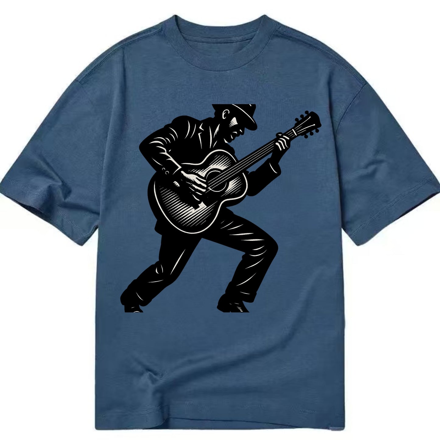 Guitarist playing acoustic guitar - Classic T-shirt - Twilight Navy(Blue)